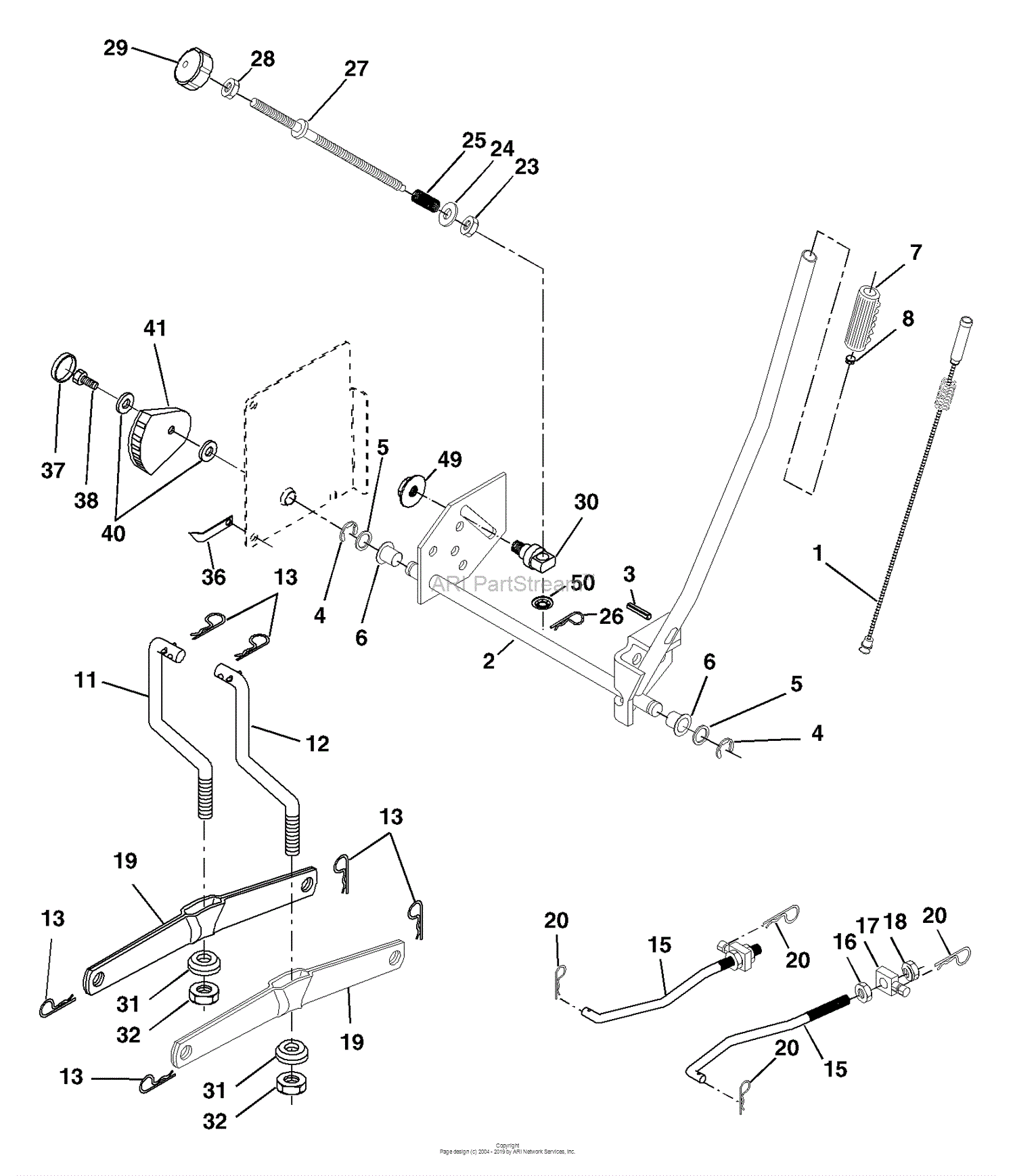 Husqvarna YTH 1746 A (954567055) (2000-11) Parts Diagram for Mower Lift