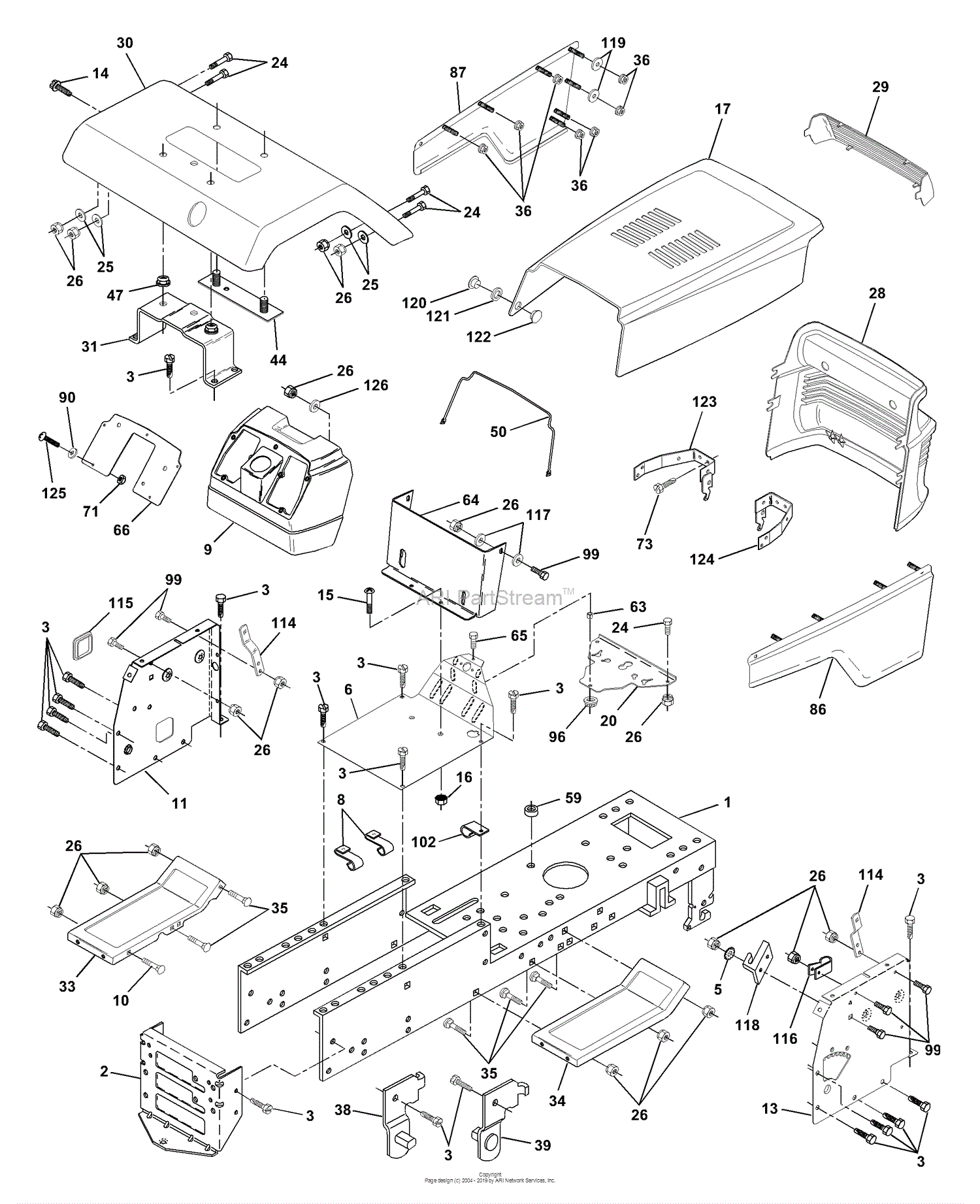 Husqvarna YTH 180 (954001082A) (1994-07) Parts Diagram for Chassis And ...