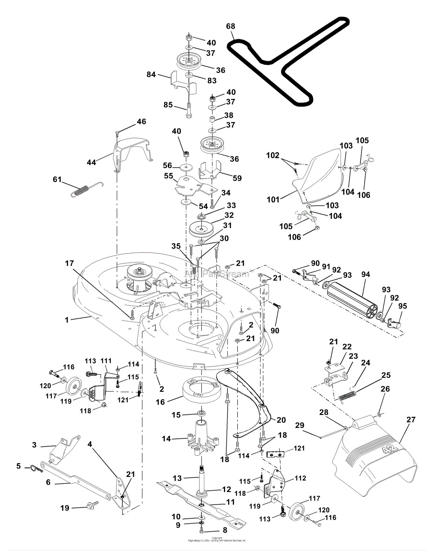 Husqvarna YTH 180 (954001172A) (1994-07) Parts Diagram for Mower - 42