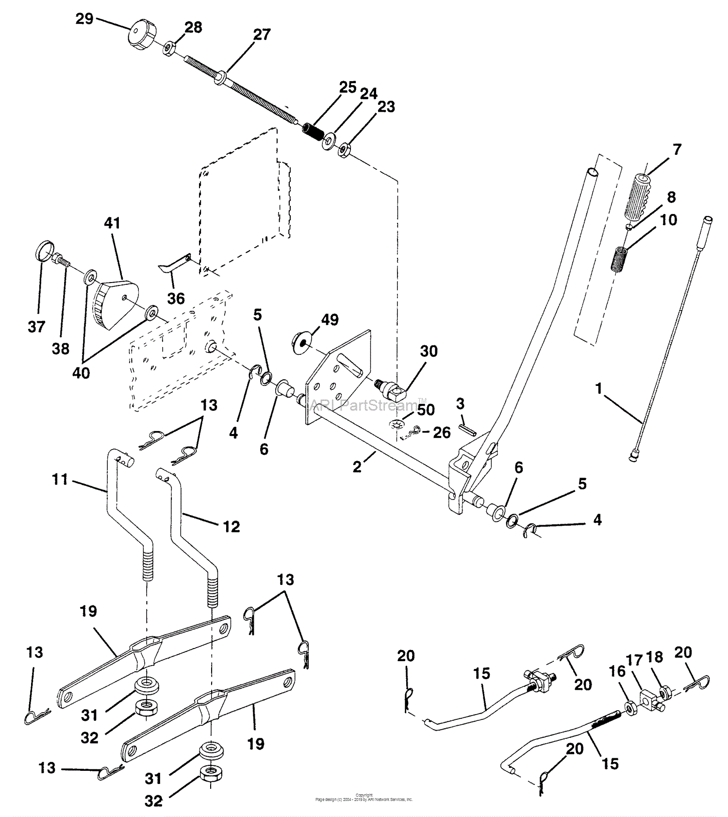 Husqvarna YTH 180 (954140010B) (1996-12) Parts Diagram for Mower Lift