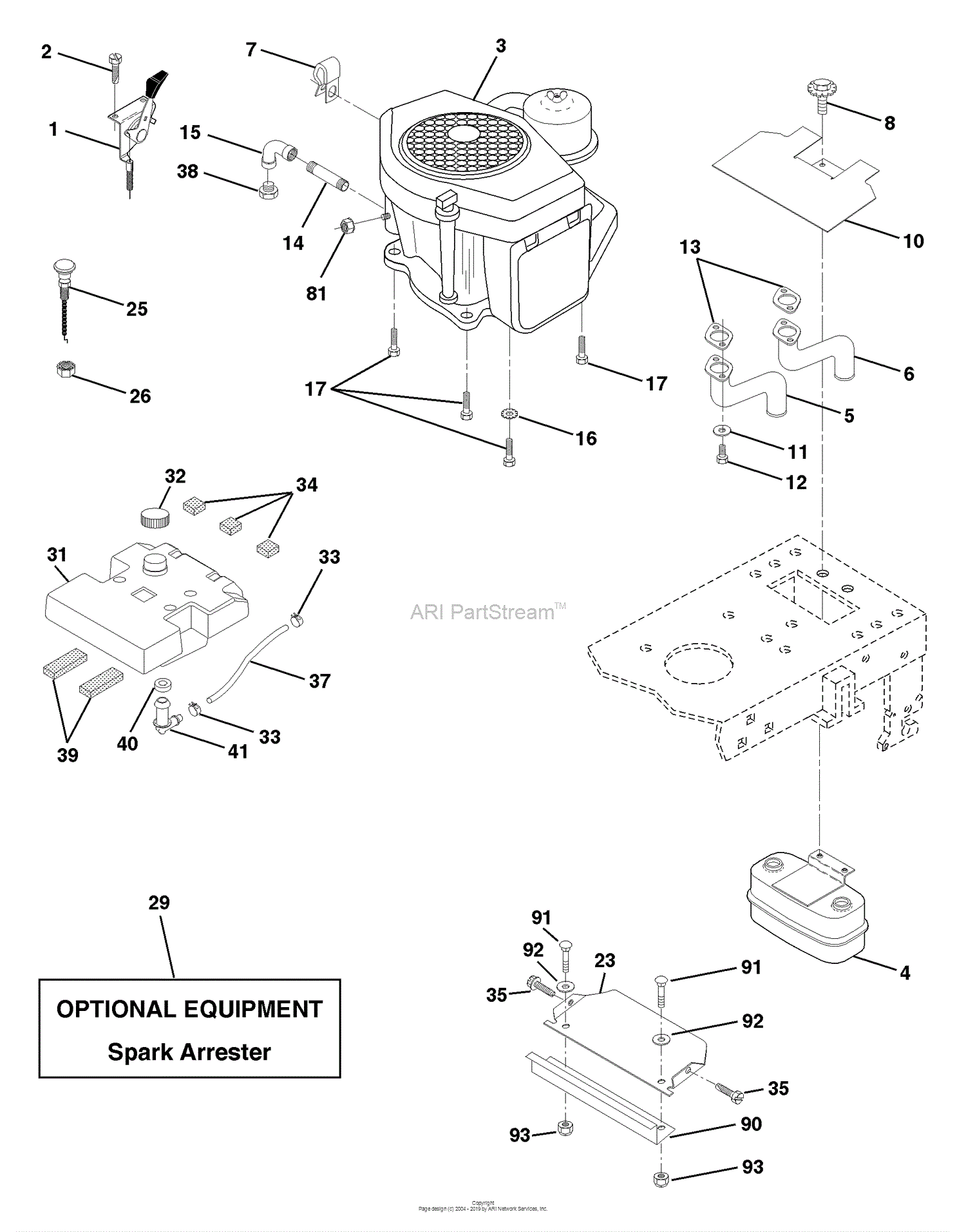 Husqvarna YTH 180 (954140010C) (1997-12) Parts Diagram for Engine