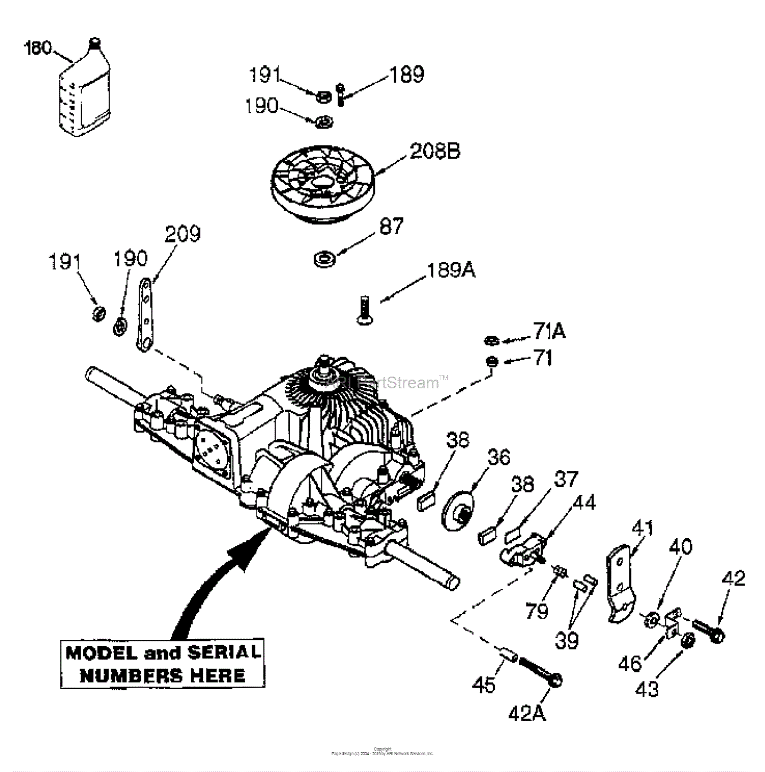 Husqvarna YTH 180 (954140010D) (199712) Parts Diagram for Transaxle