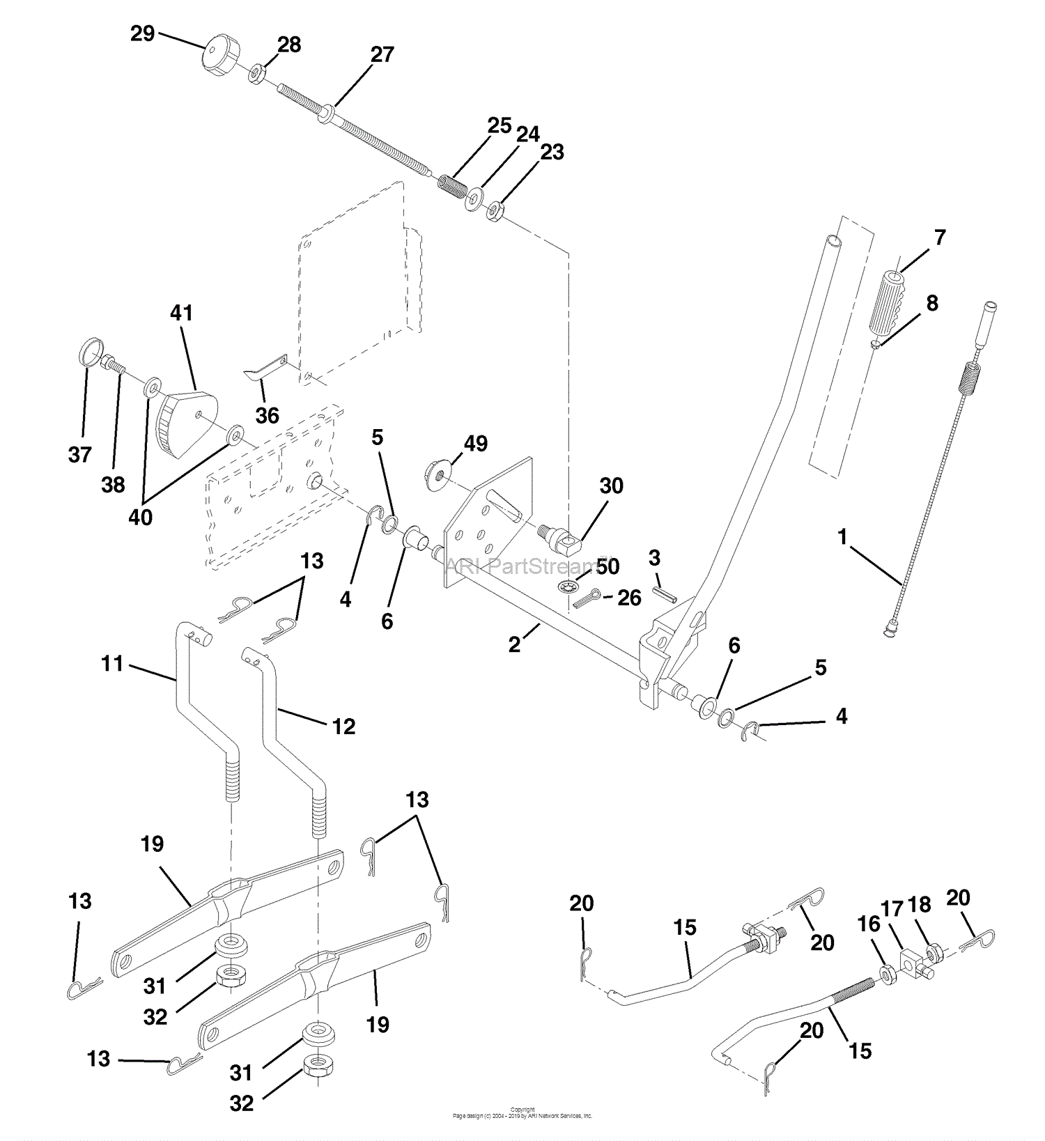 Husqvarna YTH 180 (954140010E) (1998-02) Parts Diagram for Mower Lift