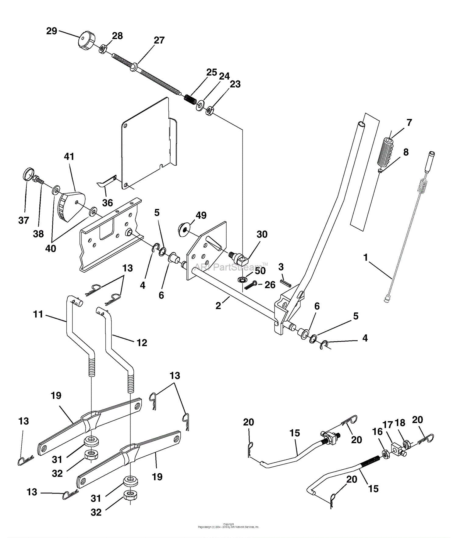 Husqvarna YTH 180 (HCYTH180E) (1997-11) Parts Diagram for Mower Lift