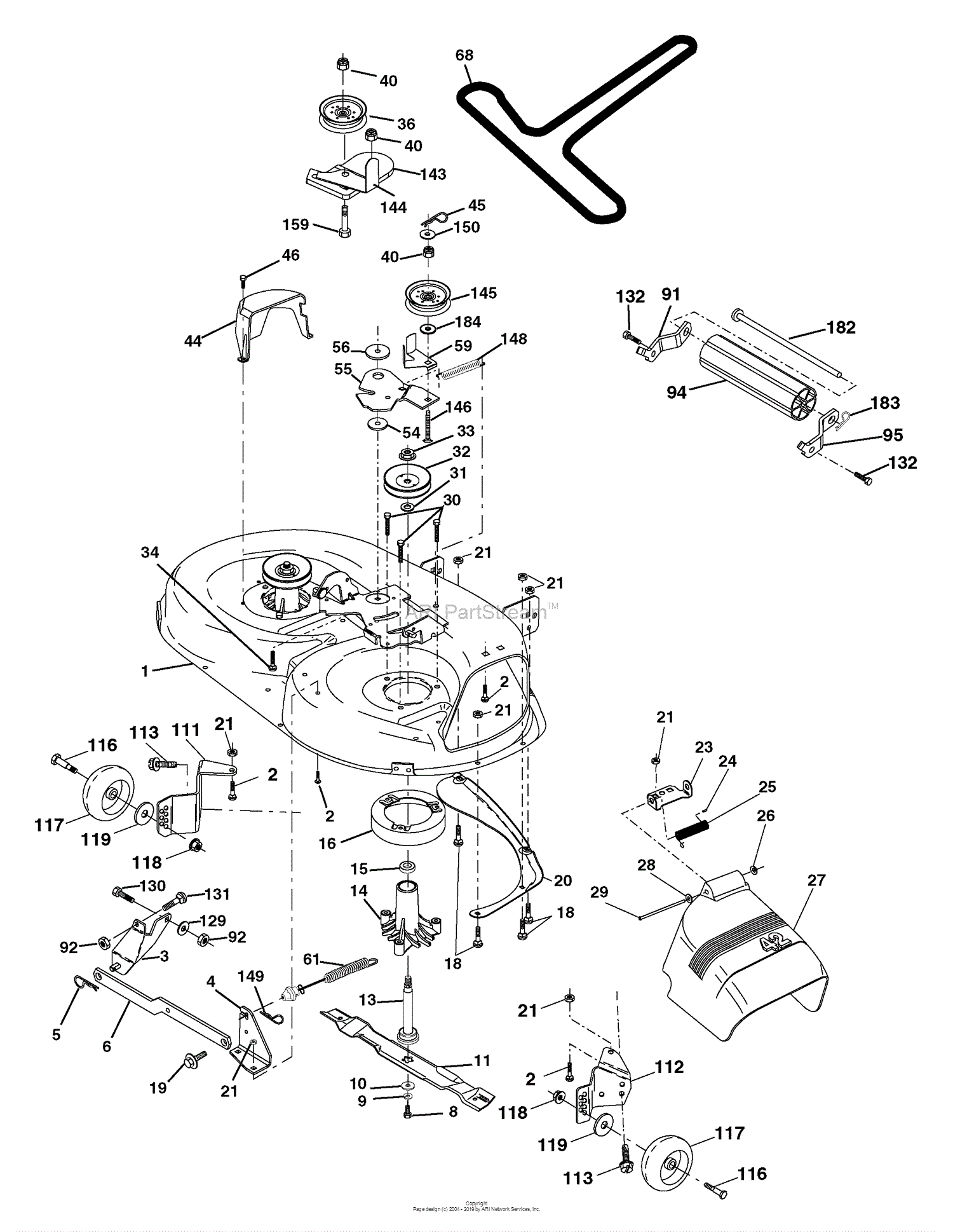 Husqvarna 42 Inch Mower Deck Parts Diagram