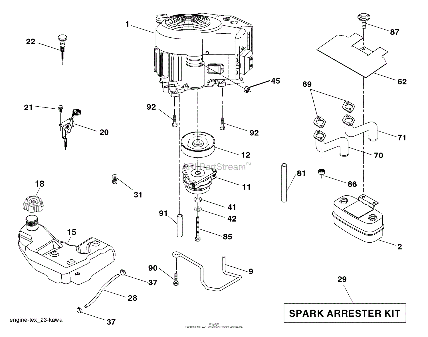 Husqvarna Yth 1848 Xpt (96043000701) (2006-03) Parts Diagram For Engine