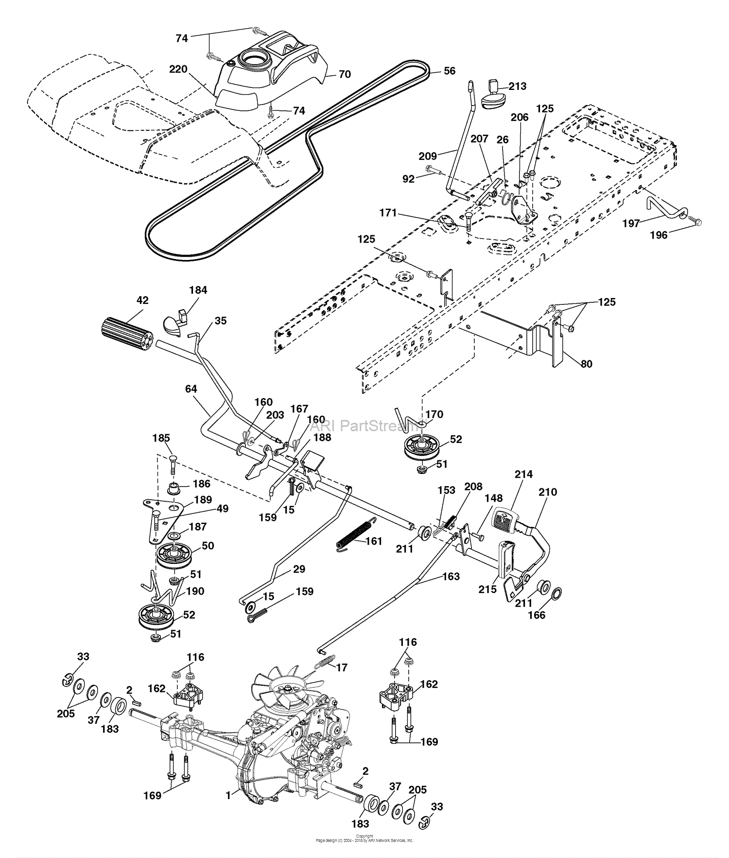 Husqvarna YTH 20 F 42 T (96043000500) (2006-05) Parts Diagram for Drive