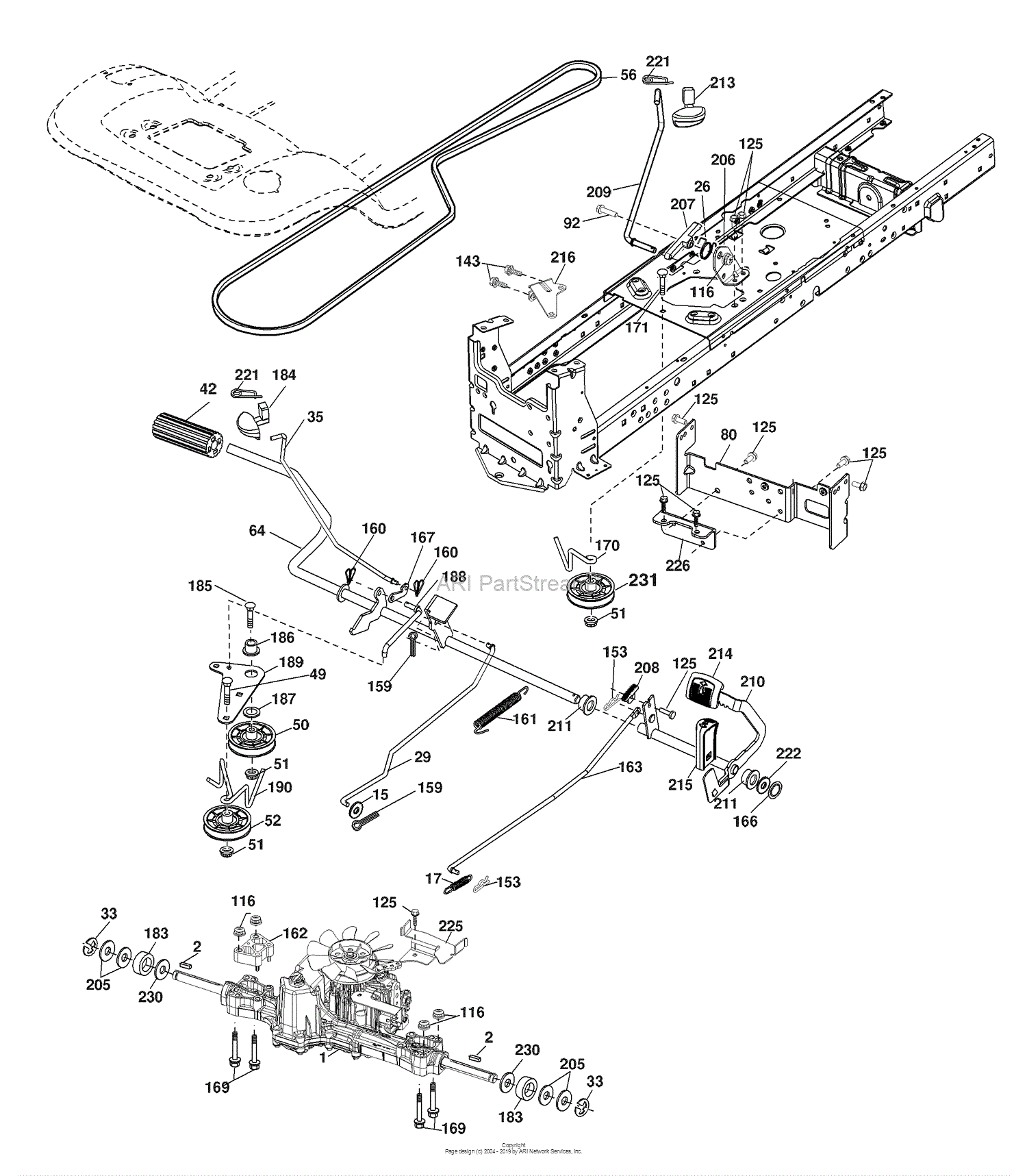 Husqvarna YTH 20 K 46 (96043003300) (2006-11) Parts Diagram for Drive