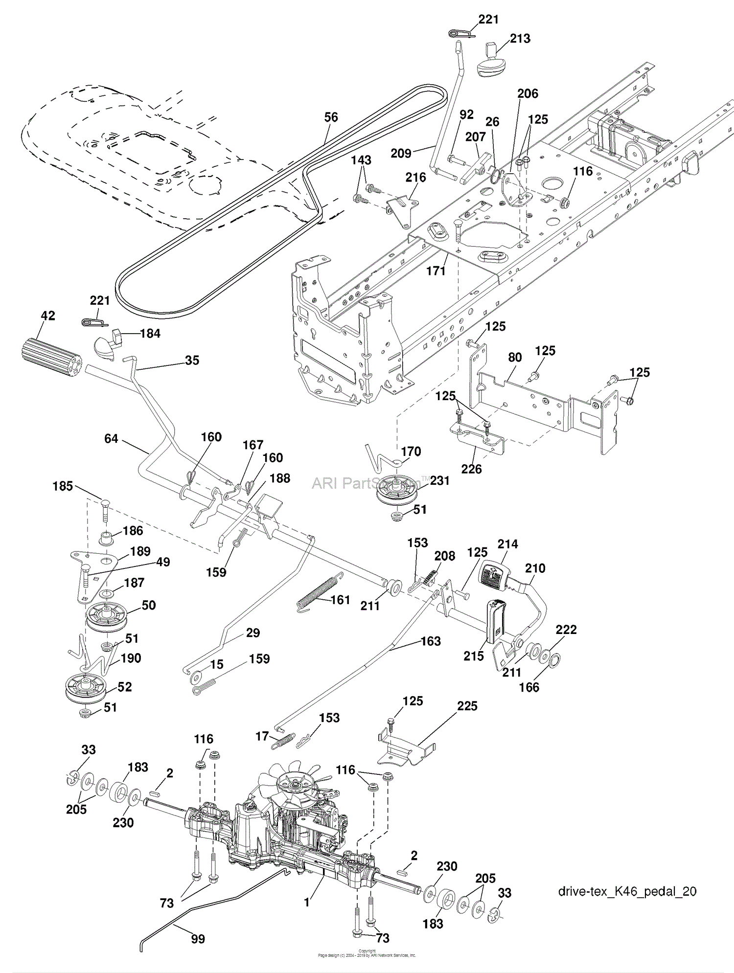 Husqvarna YTH 20 K 46 (96043003301) (2008-01) Parts Diagram for Drive