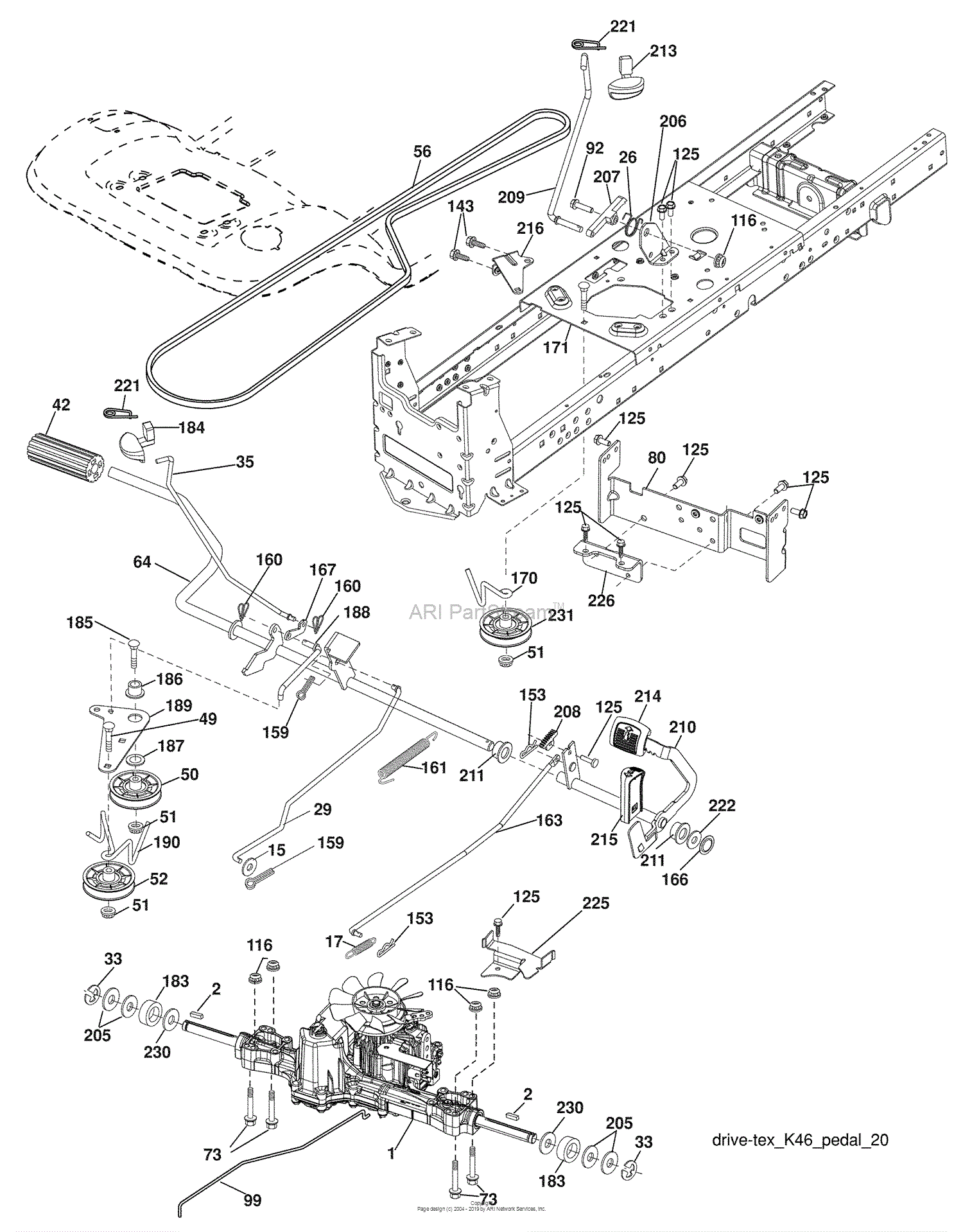 Husqvarna Yth 20 K 46 96043003301 2008 10 Parts Diagram For Drive