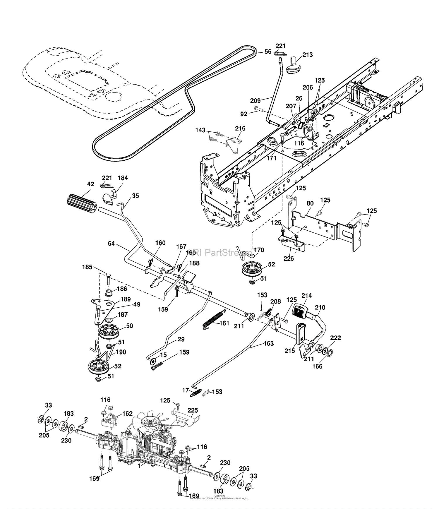 Husqvarna YTH 20 K 46 (96045000400) (2006-11) Parts Diagram for Drive