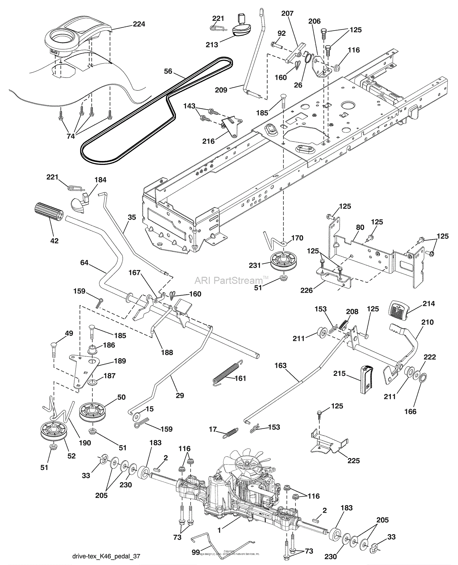 Husqvarna YTH 20 K 46 (96045000410) (2008-12) Parts Diagram for Drive