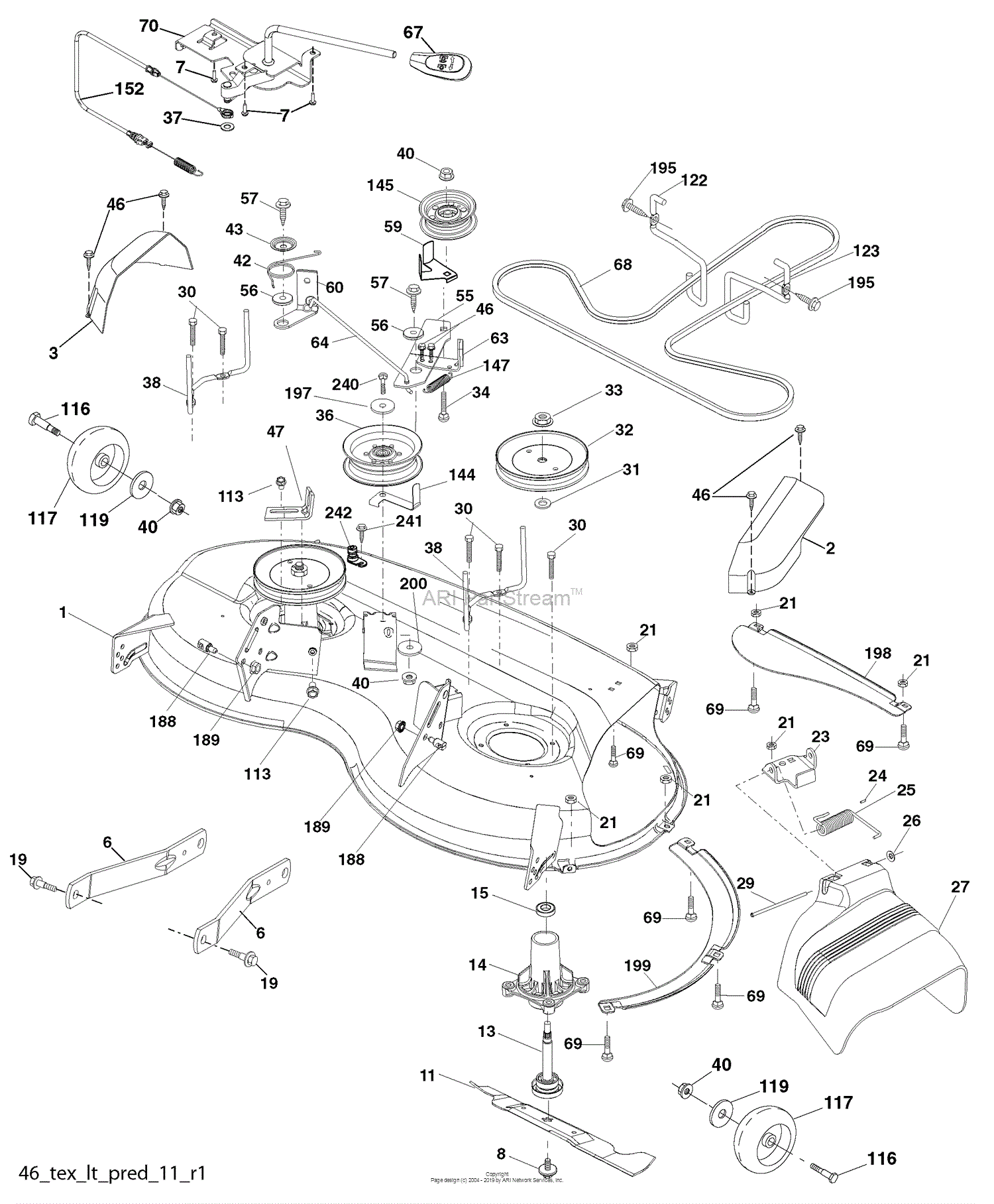 Husqvarna Yth 20 K 46 96045000414 2009 05 Parts Diagram For Mower Deck