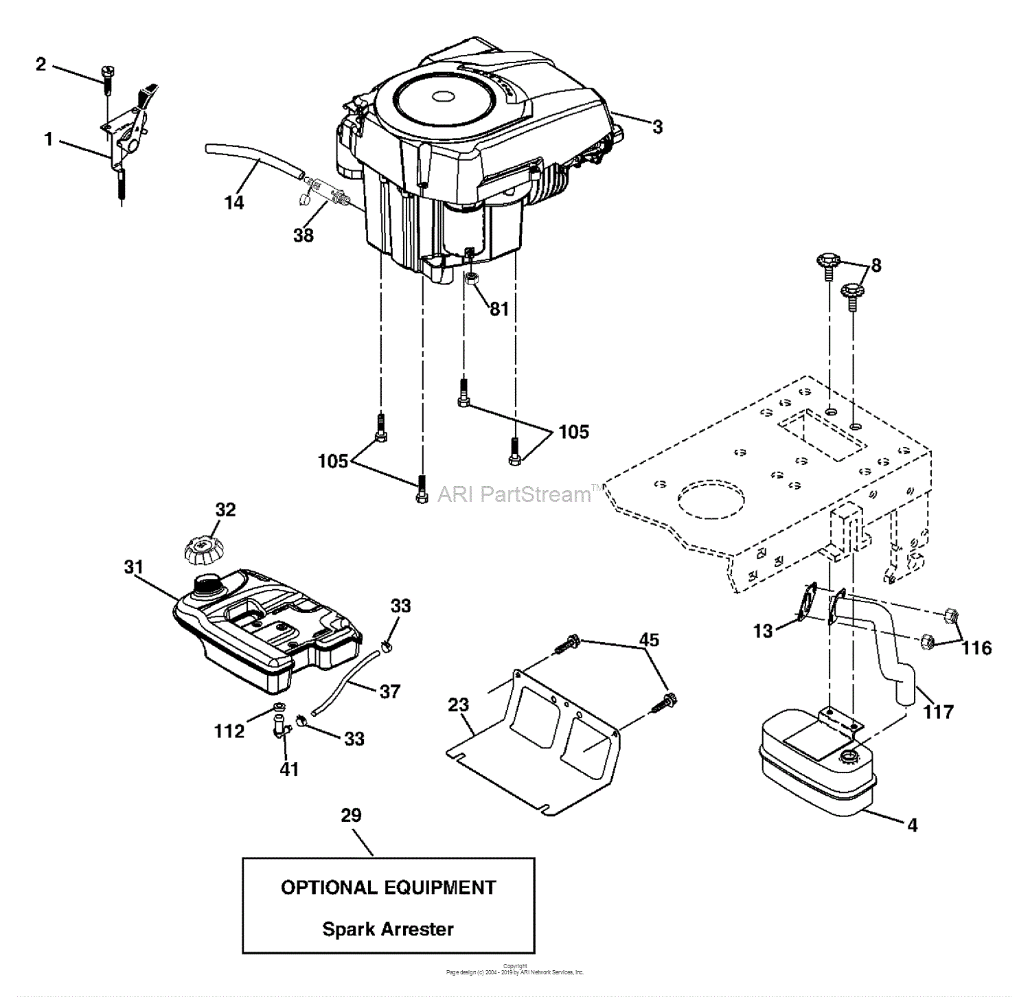 Husqvarna Yth 2042 (96013000600) (2005-10) Parts Diagram For Engine