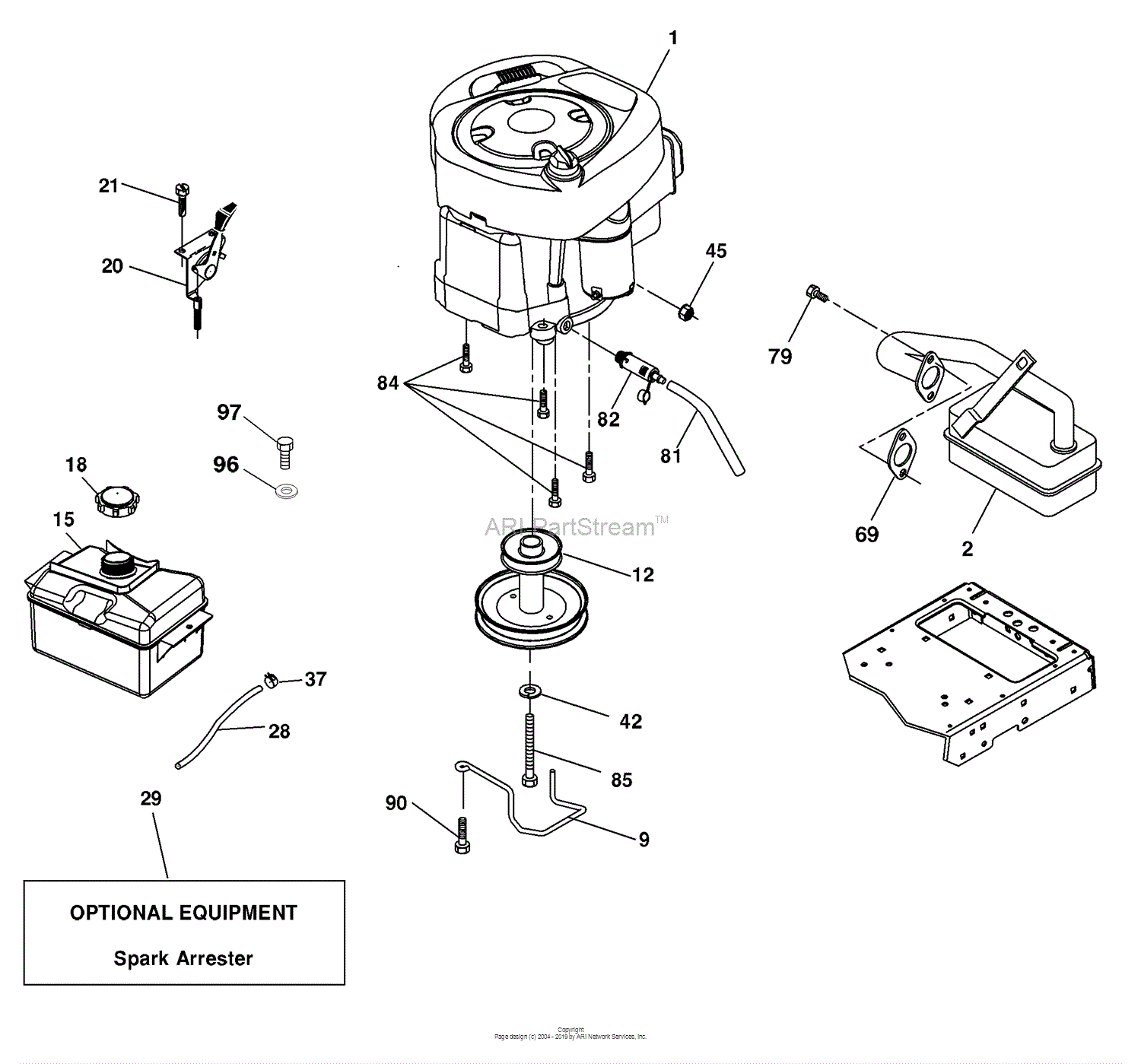 Husqvarna YTH 2042 (96043003200) (2007-02) Parts Diagram for Engine