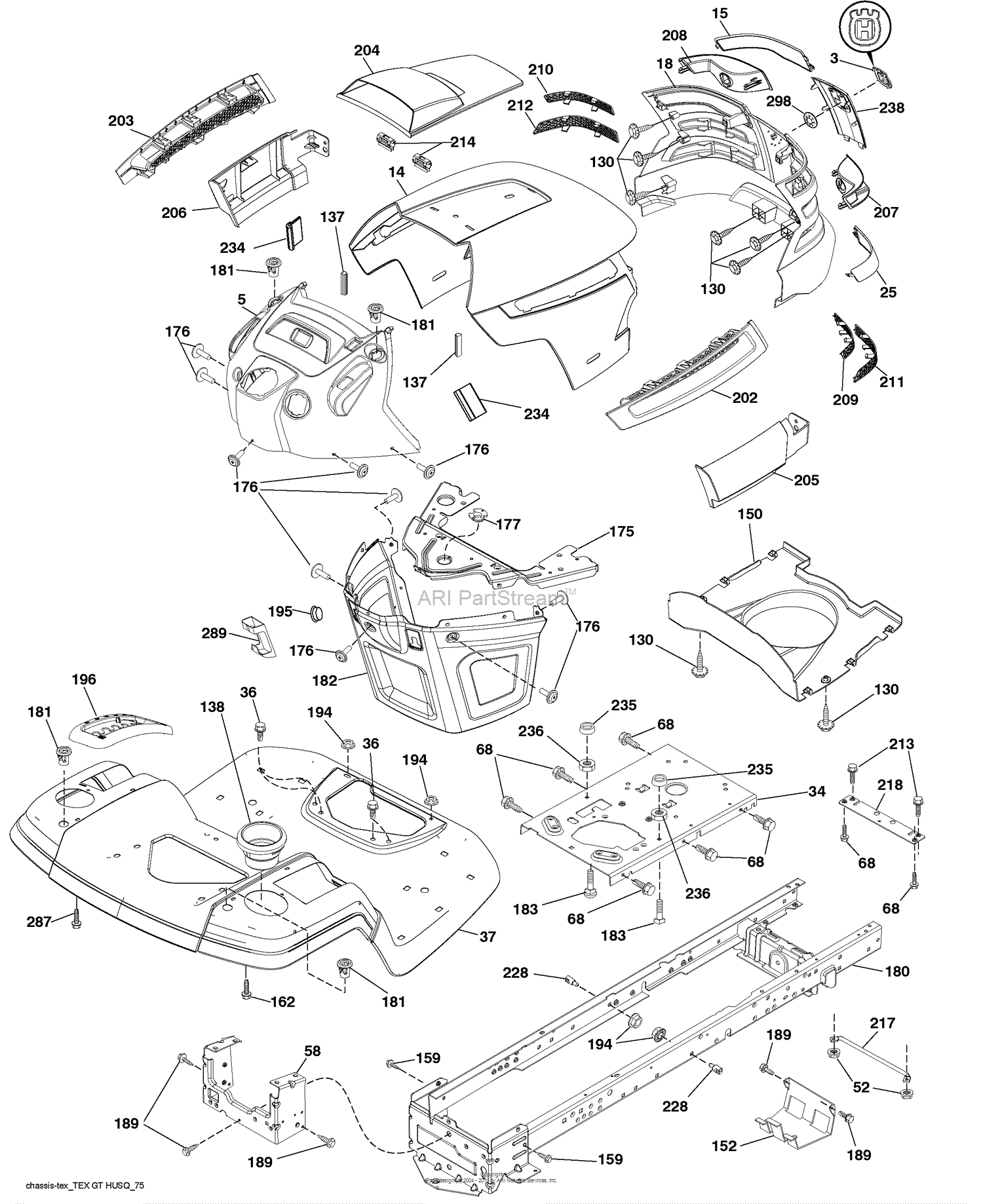 Husqvarna YTH 2042 (96043009200) (2010-02) Parts Diagram for Chassis