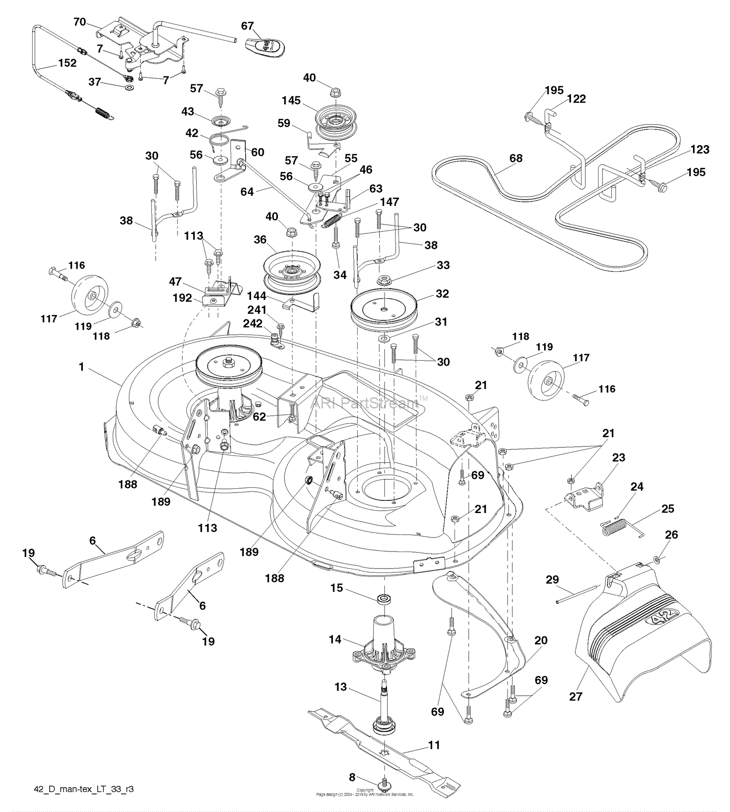 Husqvarna YTH 2042 (96043009202) (2010-04) Parts Diagram for Mower Deck