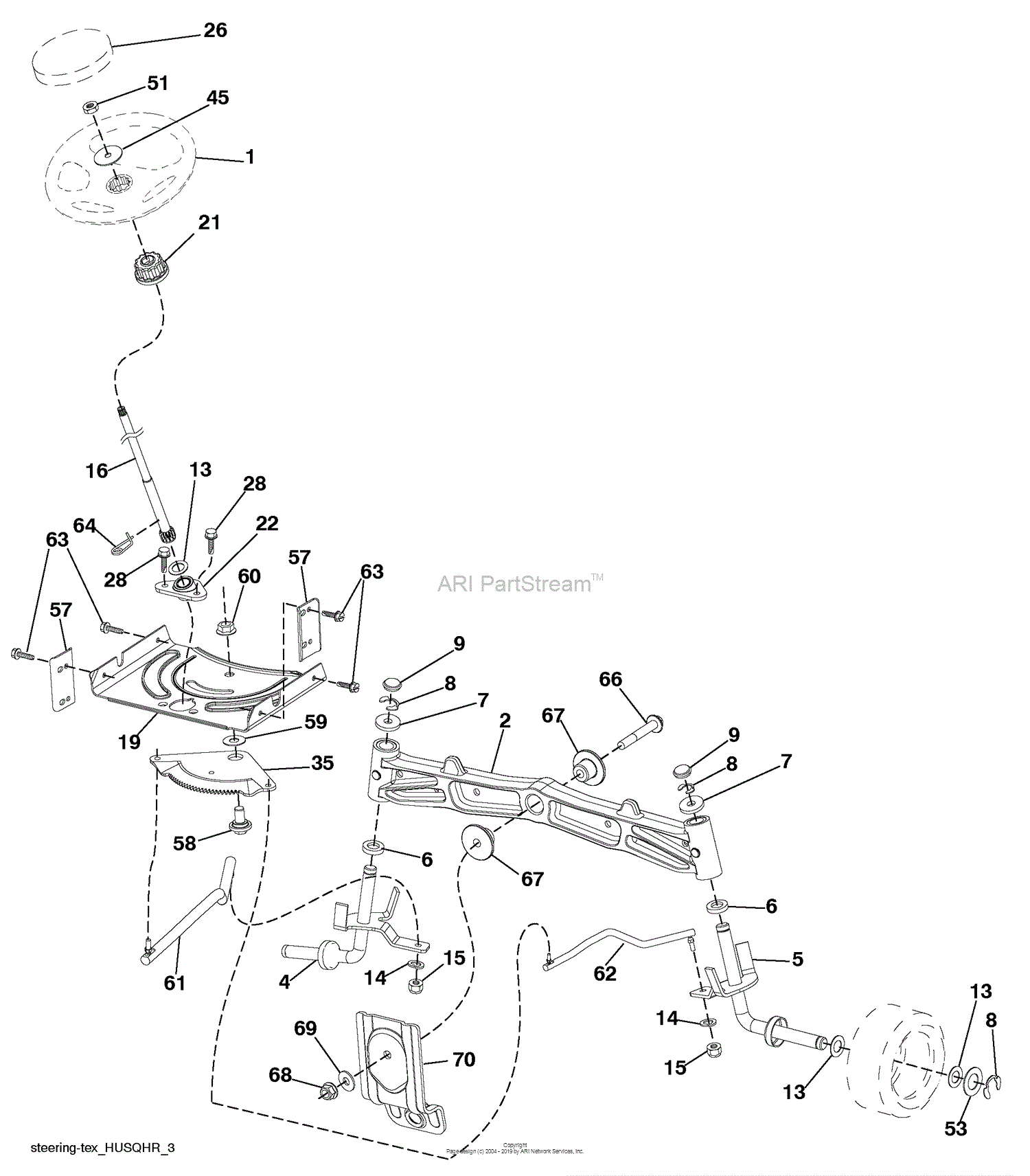 Husqvarna YTH 2042 (96043009202) (2010-04) Parts Diagram for Steering ...