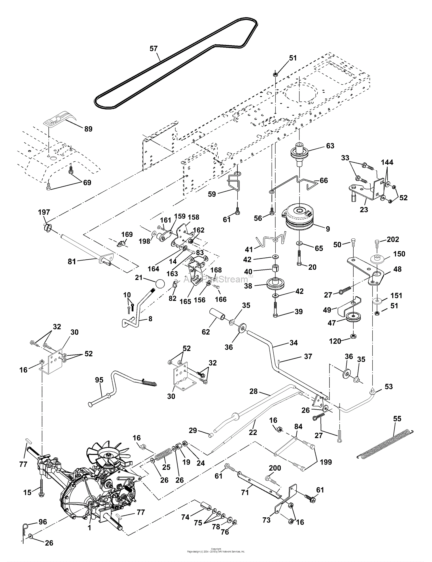 Husqvarna YTH 2046 B (954567079) (2001-01) Parts Diagram for Drive