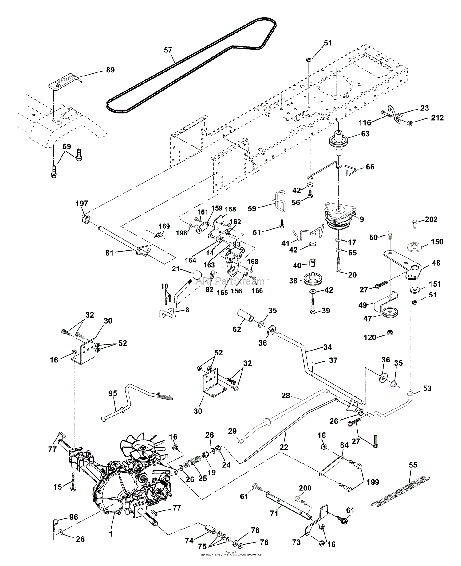 Husqvarna YTH 2048 A (954567086) (2001-02) Parts Diagram for Drive