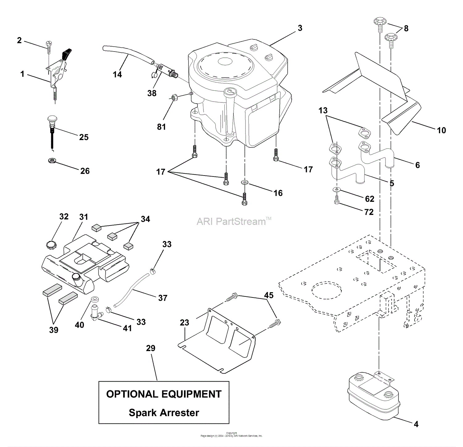 Husqvarna YTH 2048 A (954567086) (2001-02) Parts Diagram for Engine