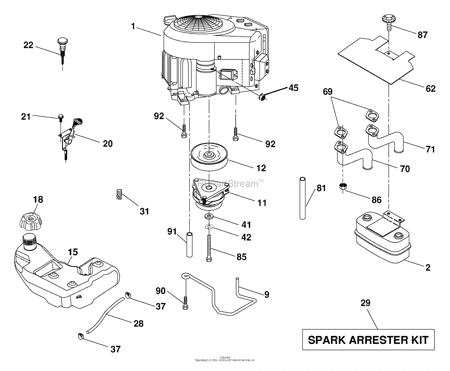 Husqvarna YTH 2146 XP (96043002900) (2006-12) Parts Diagram for Engine