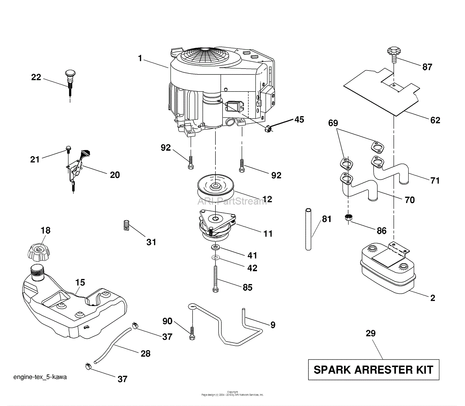 Husqvarna YTH 2146 XP (96043002901) (2008-01) Parts Diagram for Engine