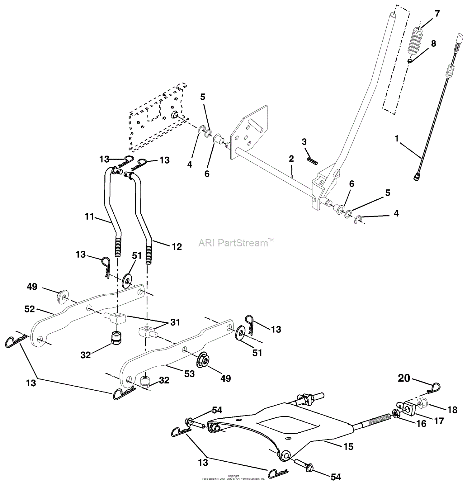 Husqvarna YTH 2148 A (954571960) (2003-11) Parts Diagram for Mower Lift