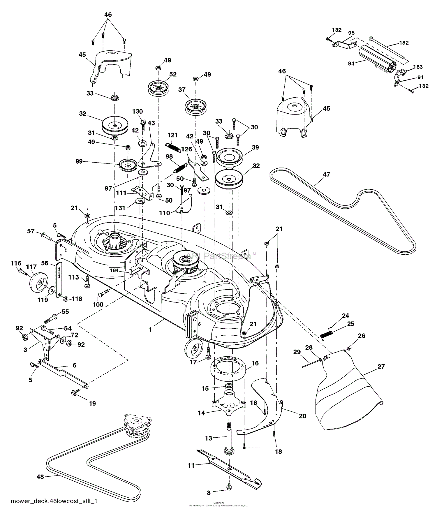 Husqvarna YTH 2148 C (954571960) (2004-03) Parts Diagram for Mower Deck