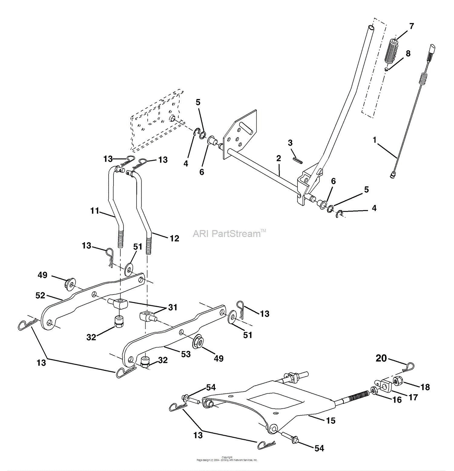 Husqvarna YTH 2148 D (954571960) (2004-04) Parts Diagram for Mower Lift