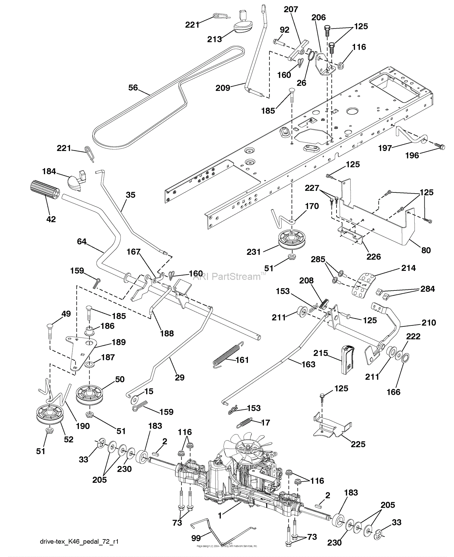 Husqvarna YTH 22 V 42 LS (96043009701) (2010-06) Parts Diagram for Drive