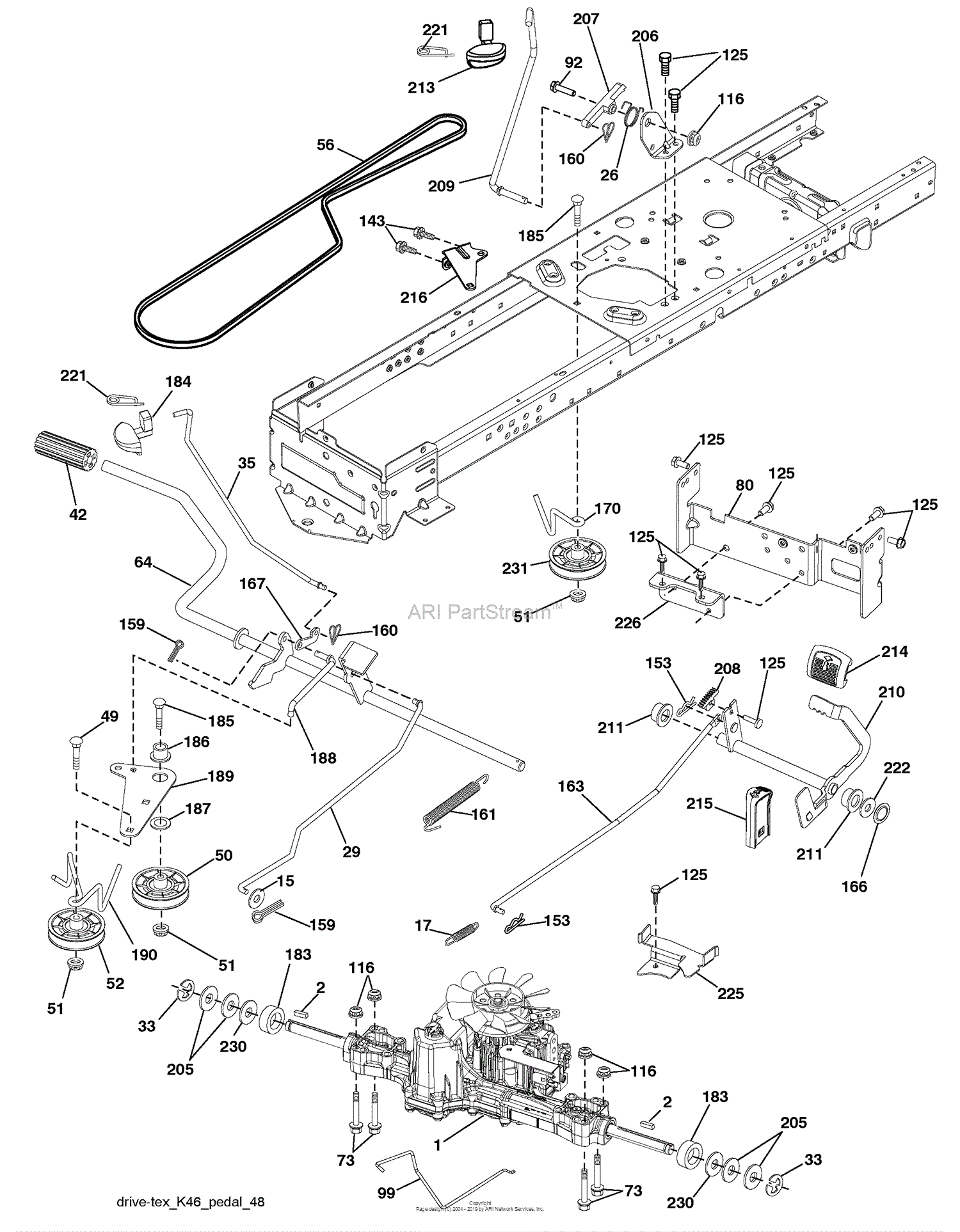 Husqvarna YTH 22 V 46 (96043010100) (201004) Parts Diagram for Drive