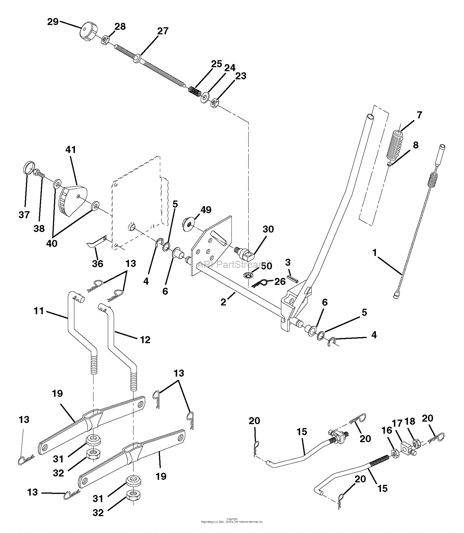 Husqvarna YTH 2242 A (954570383) (2003-01) Parts Diagram for Mower Lift