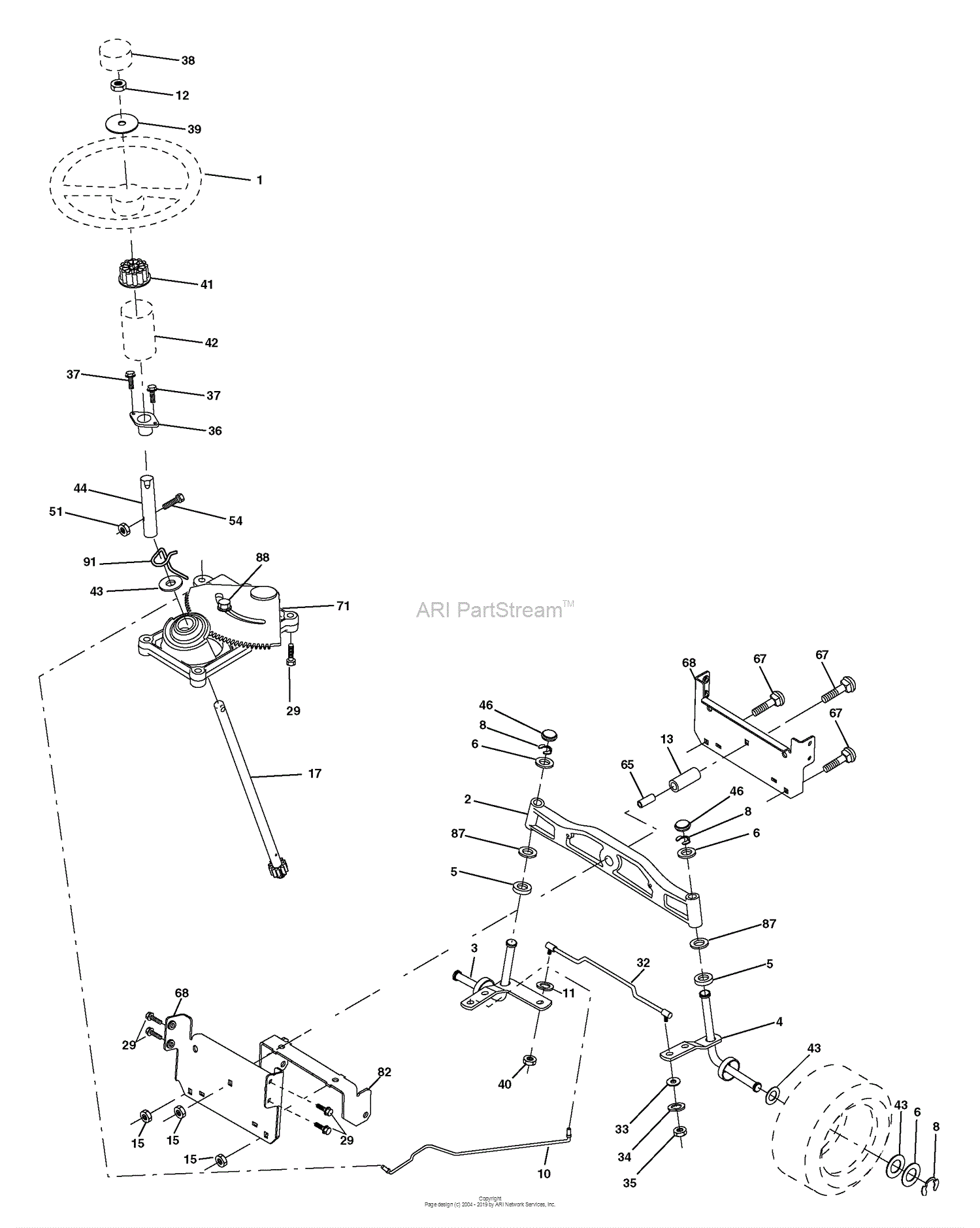 Husqvarna YTH 2242 A (954570383) (2003-01) Parts Diagram for Steering ...