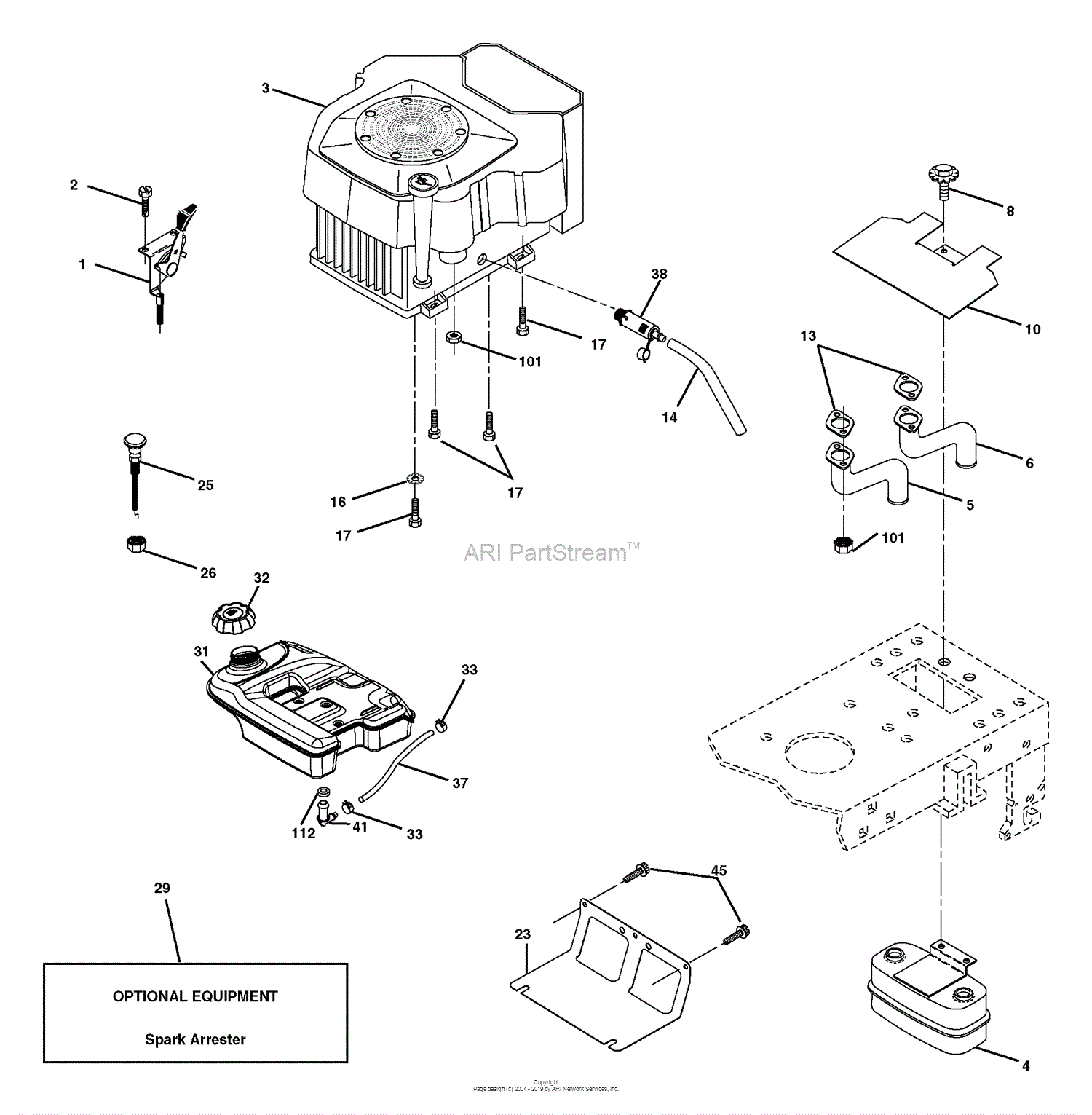 Husqvarna YTH 2242 B (954570383) (2003-01) Parts Diagram for Engine