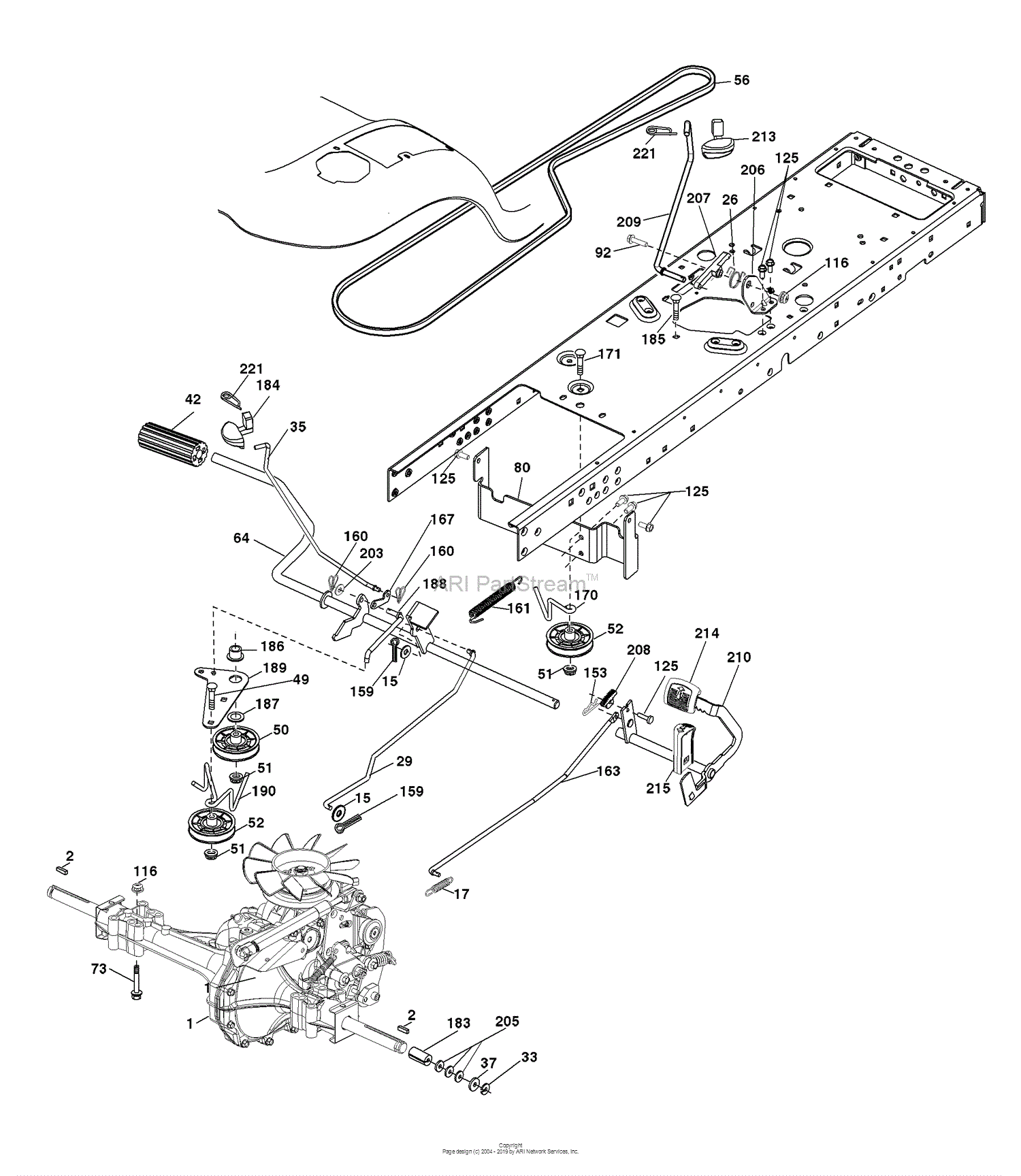 Husqvarna YTH 2242 T (96043002100) (2006-01) Parts Diagram for Drive