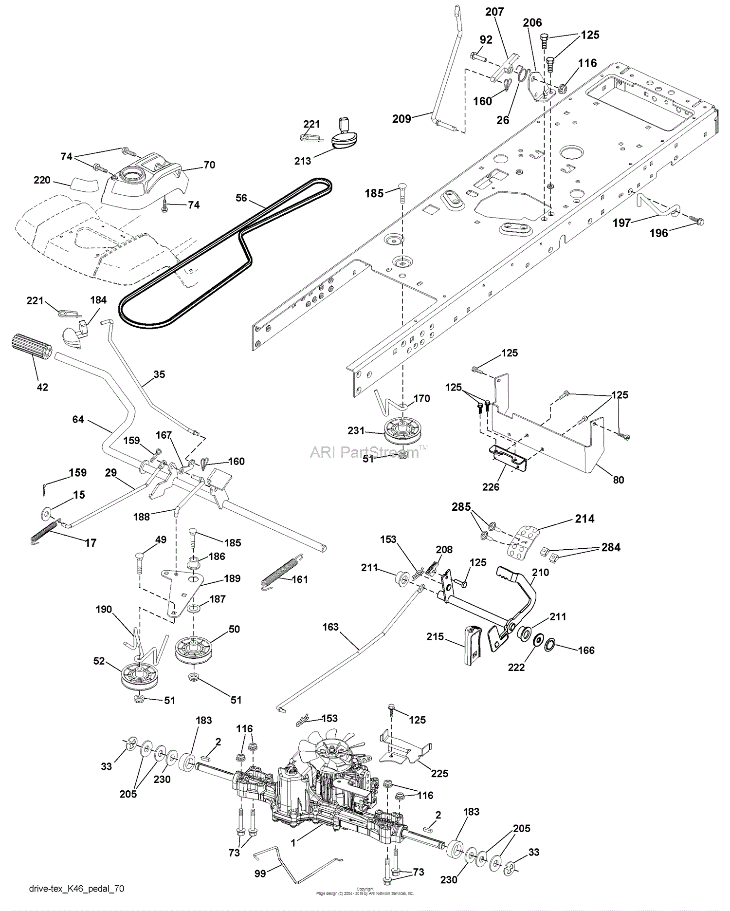 Husqvarna YTH 23 V 42 LS (96043008800) (2009-12) Parts Diagram for Drive