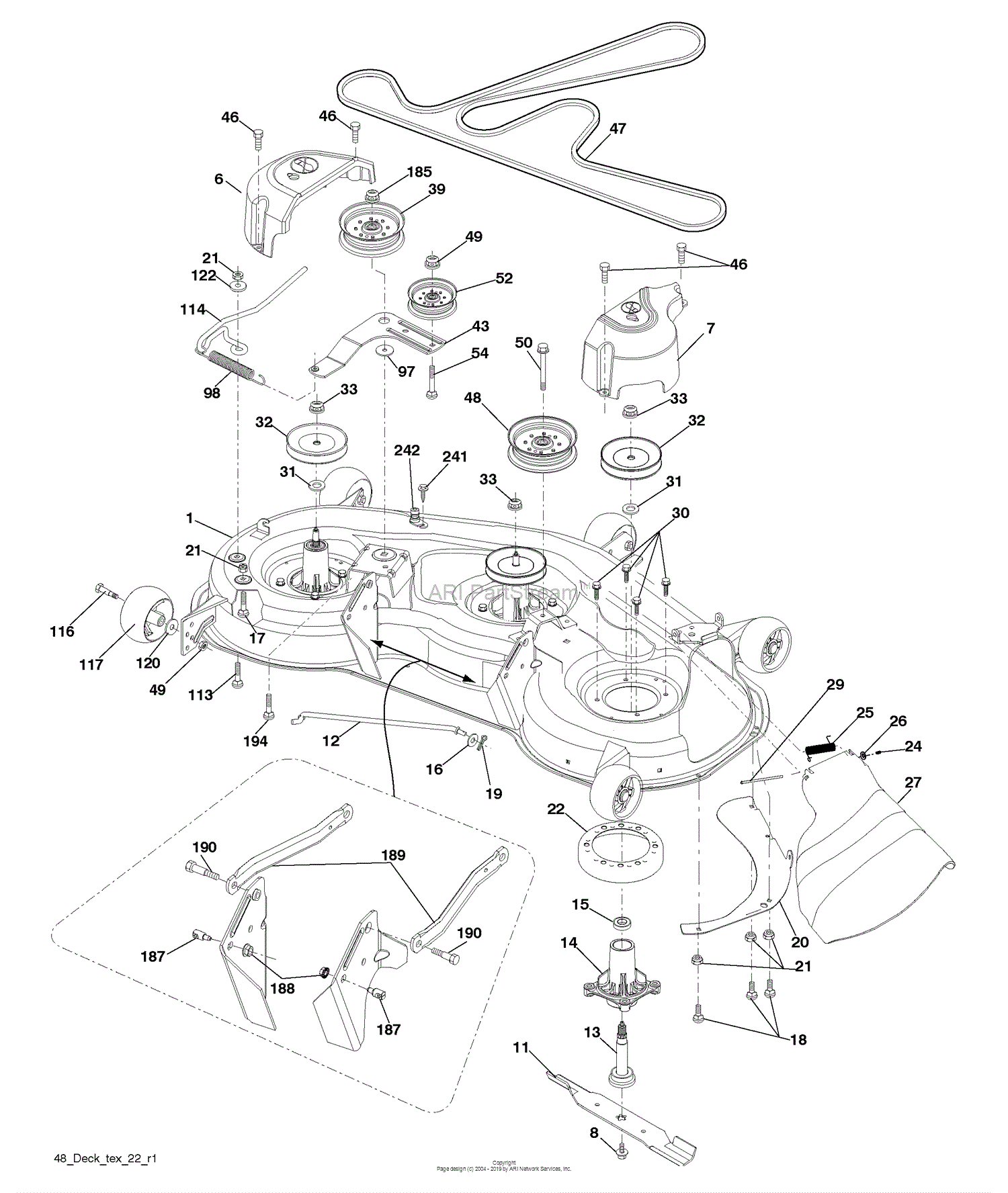 Husqvarna YTH 2348 (96043008600) (2009-08) Parts Diagram for Mower Deck