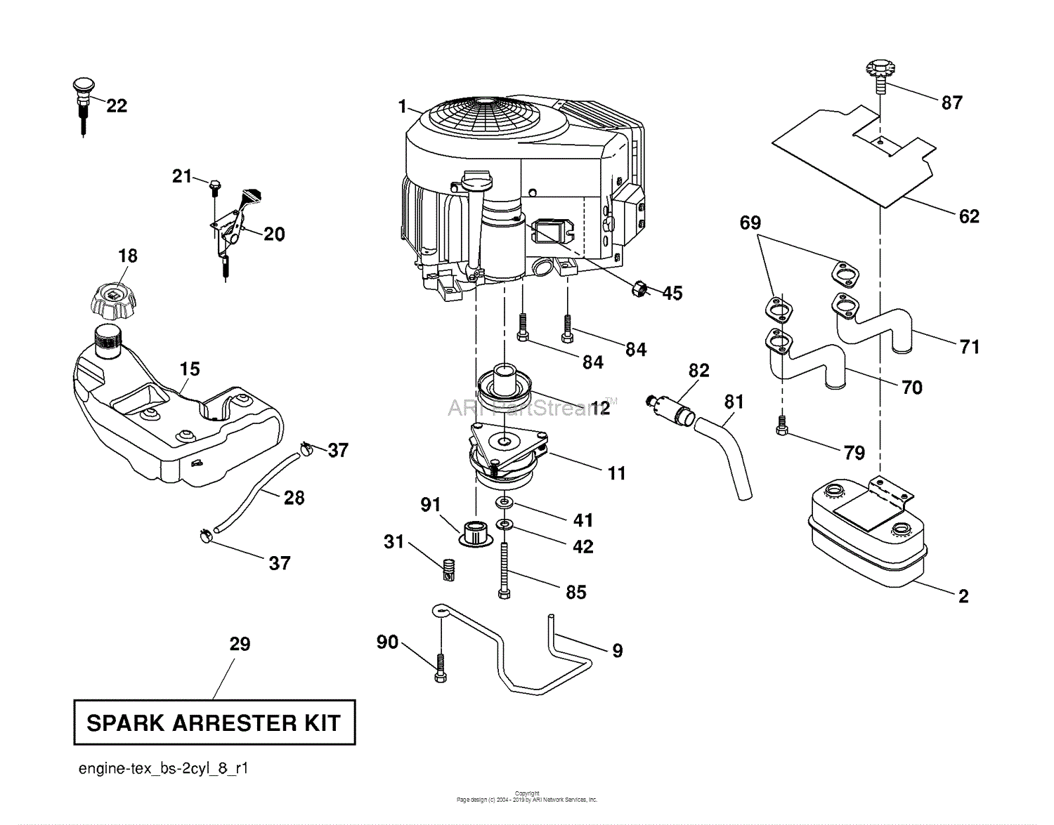 Husqvarna YTH 2348 (96045000502) (2008-04) Parts Diagram for Engine