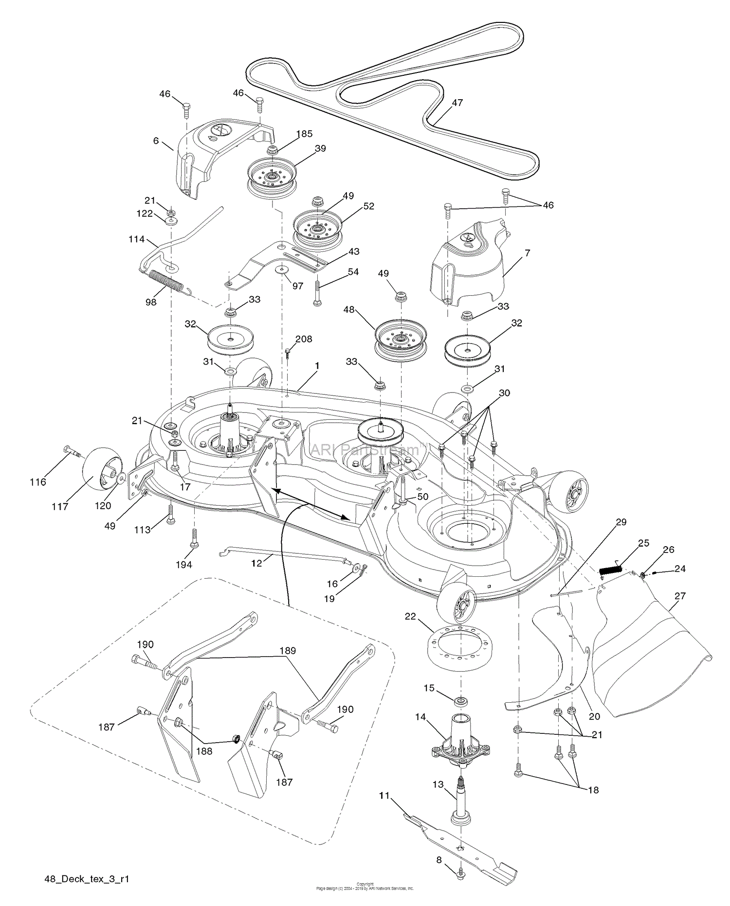 Husqvarna YTH 2348 (96045000502) (2008-04) Parts Diagram for Mower Deck