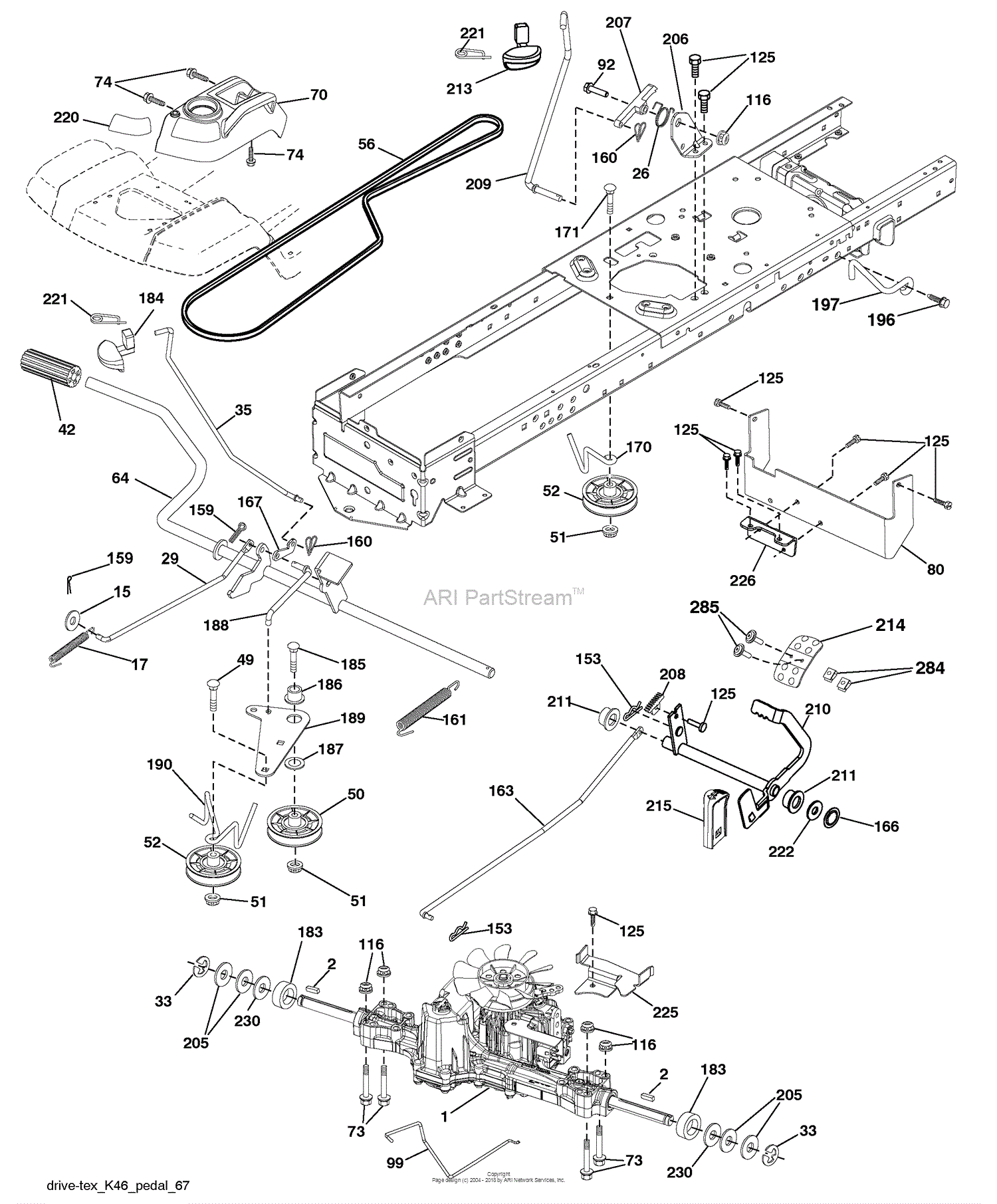 Husqvarna YTH 24 V 48 LS (96043008900) (2009-12) Parts Diagram for Drive