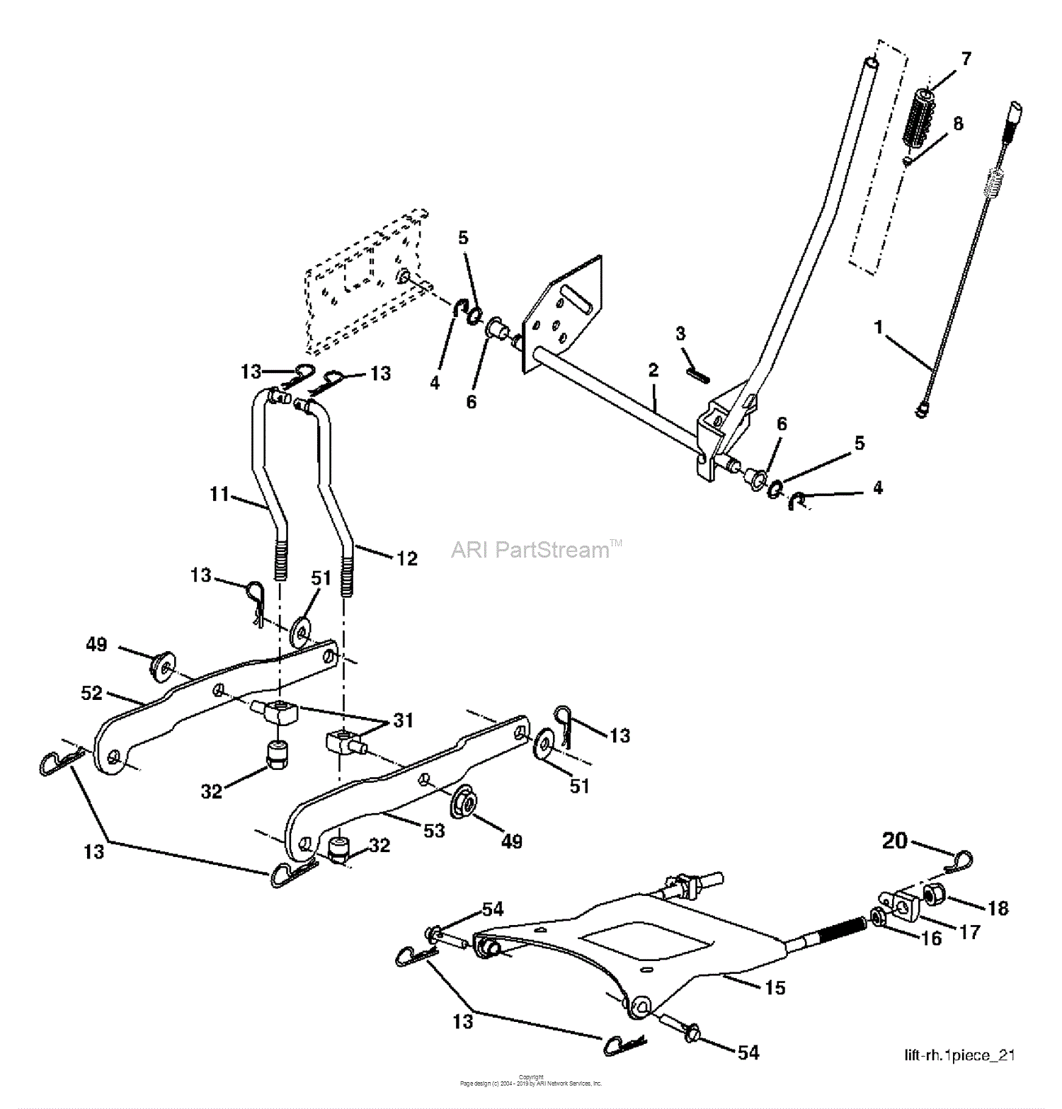 Husqvarna Yth 2448 96013000700 2005 09 Parts Diagram For Mower Lift 6995