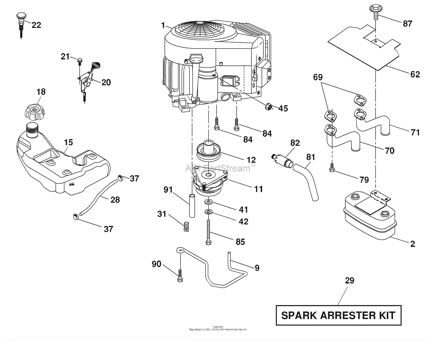 Husqvarna YTH 2454 (96043003401) (2006-12) Parts Diagram for Engine