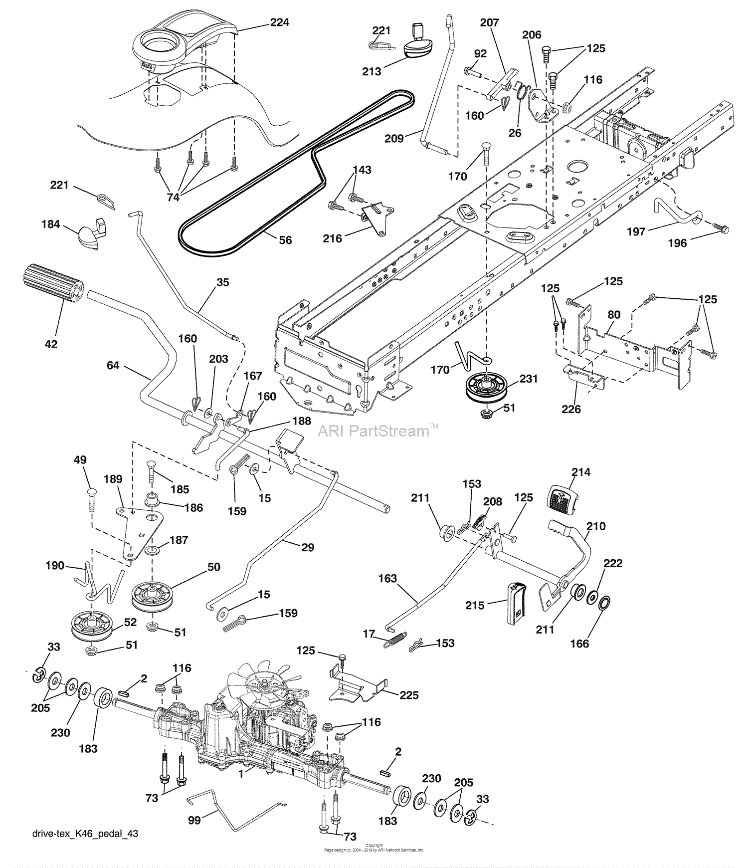 Husqvarna YTH 2454 (96043005401) (2008-12) Parts Diagram for Drive