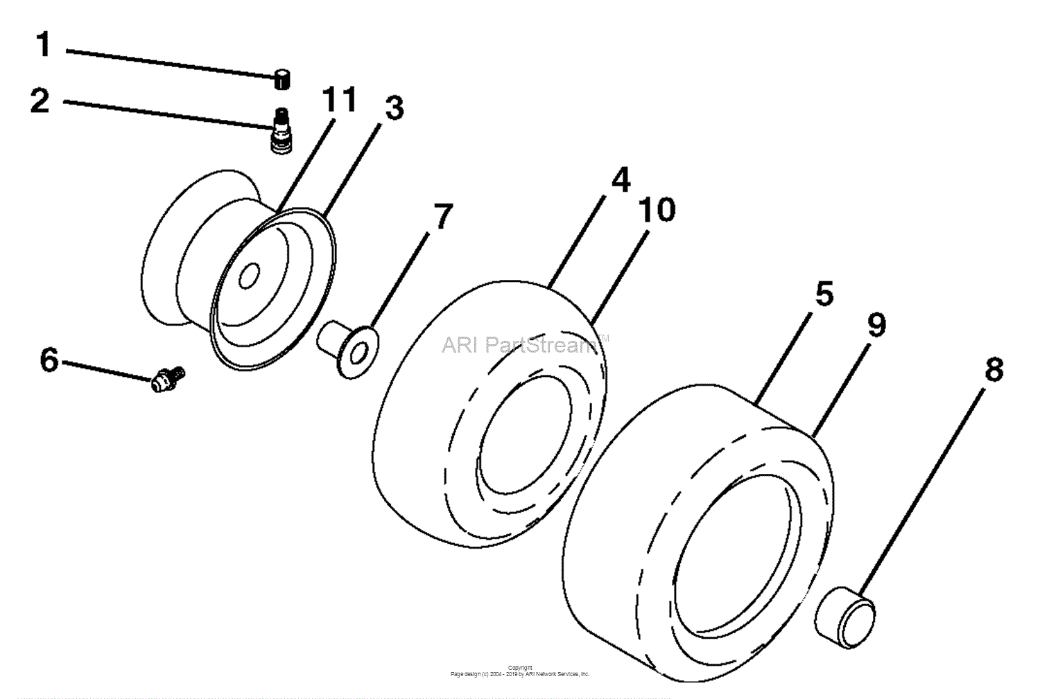 husqvarna yth24v48 front wheel assembly