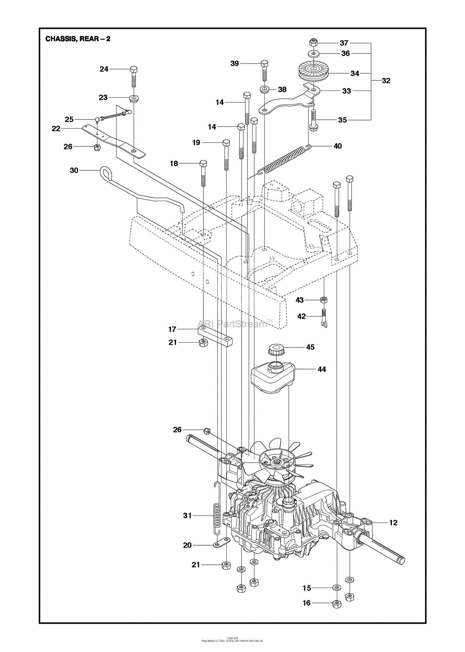 Husqvarna R216 - 967291101 (2015) Parts Diagram For Chassis Rear