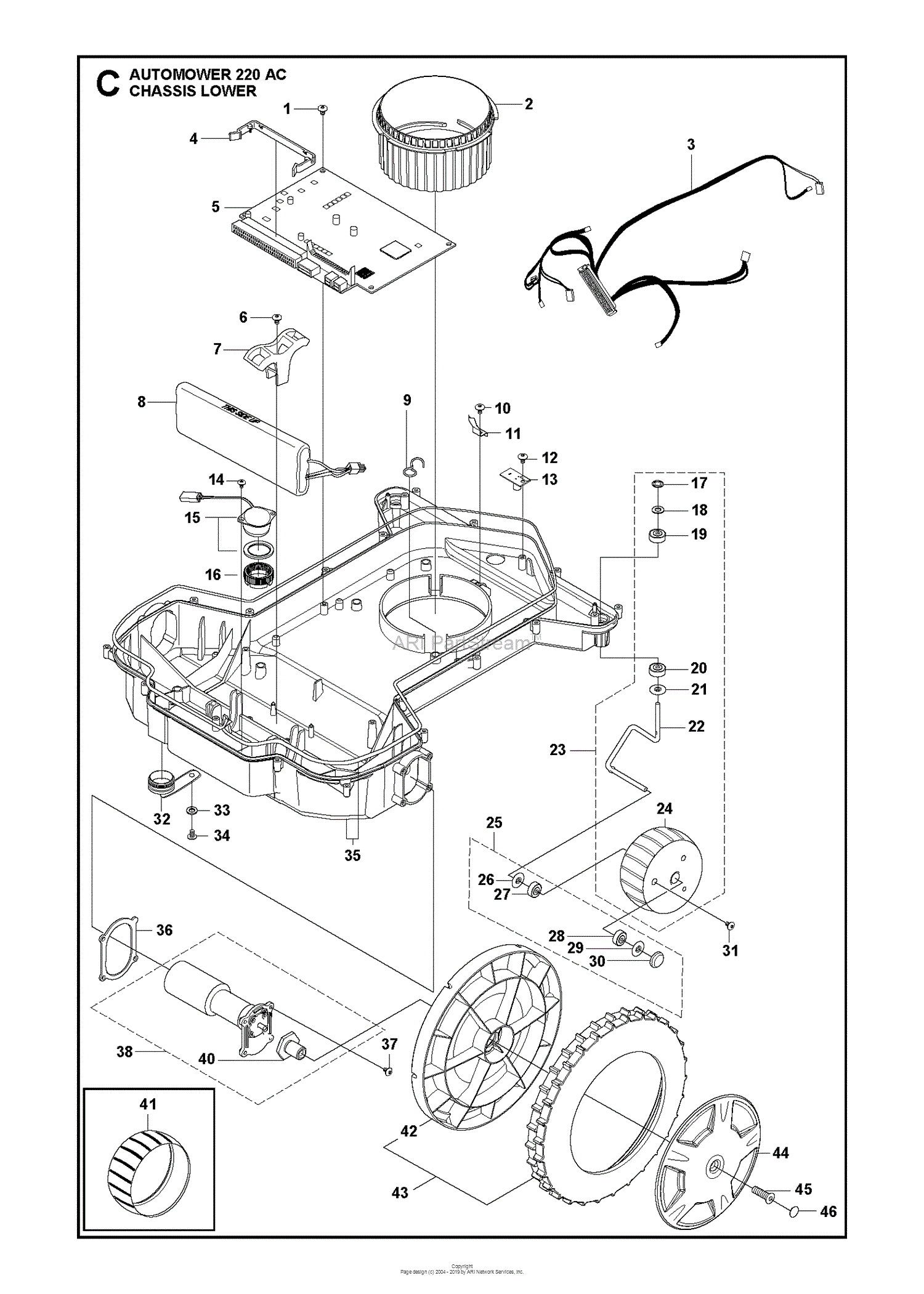 Husqvarna 220 (2013-01) Parts Diagram CHASSIS LOWER