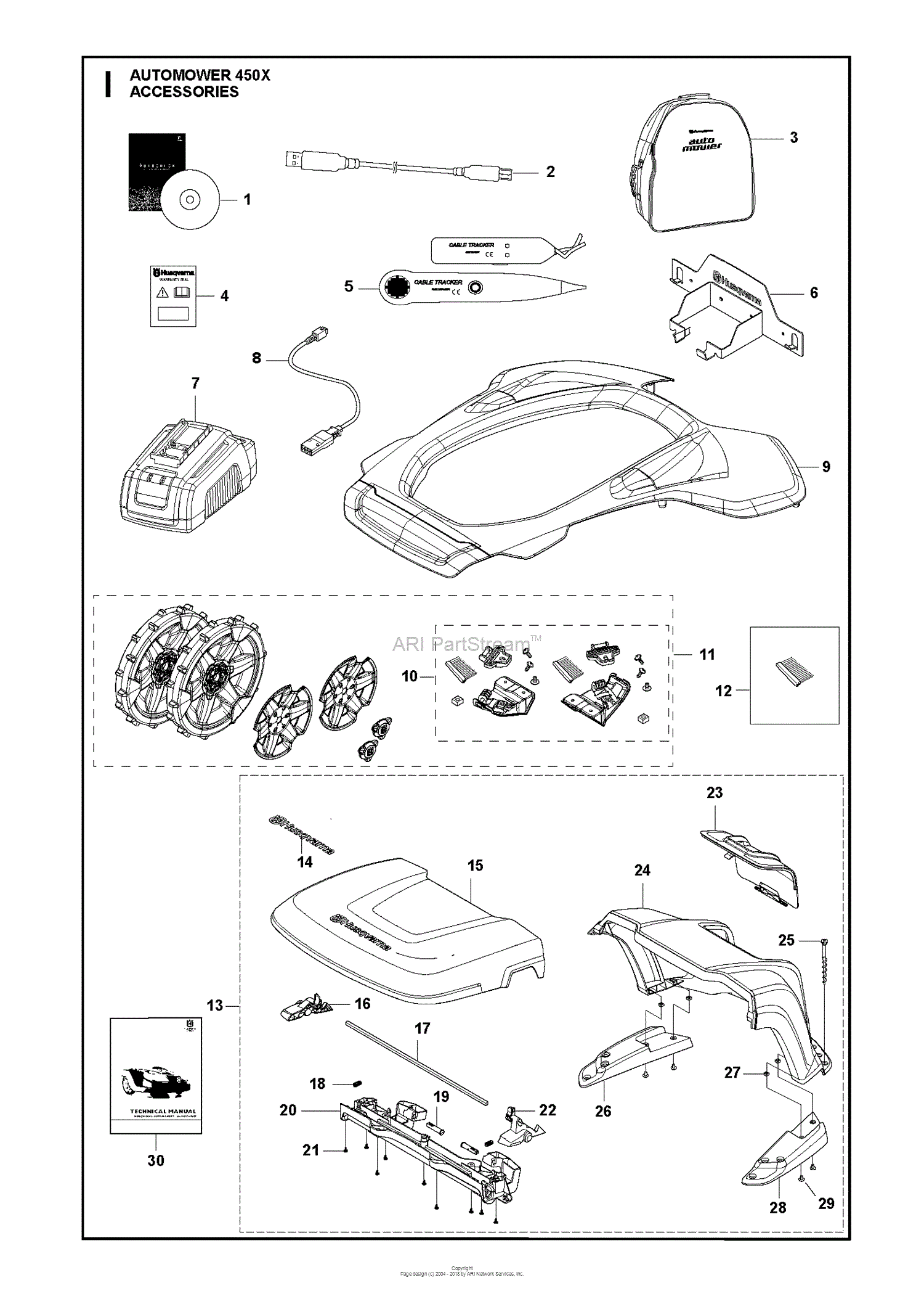 Husqvarna AUTOMOWER 450X Parts Diagram for ACCESSORIES