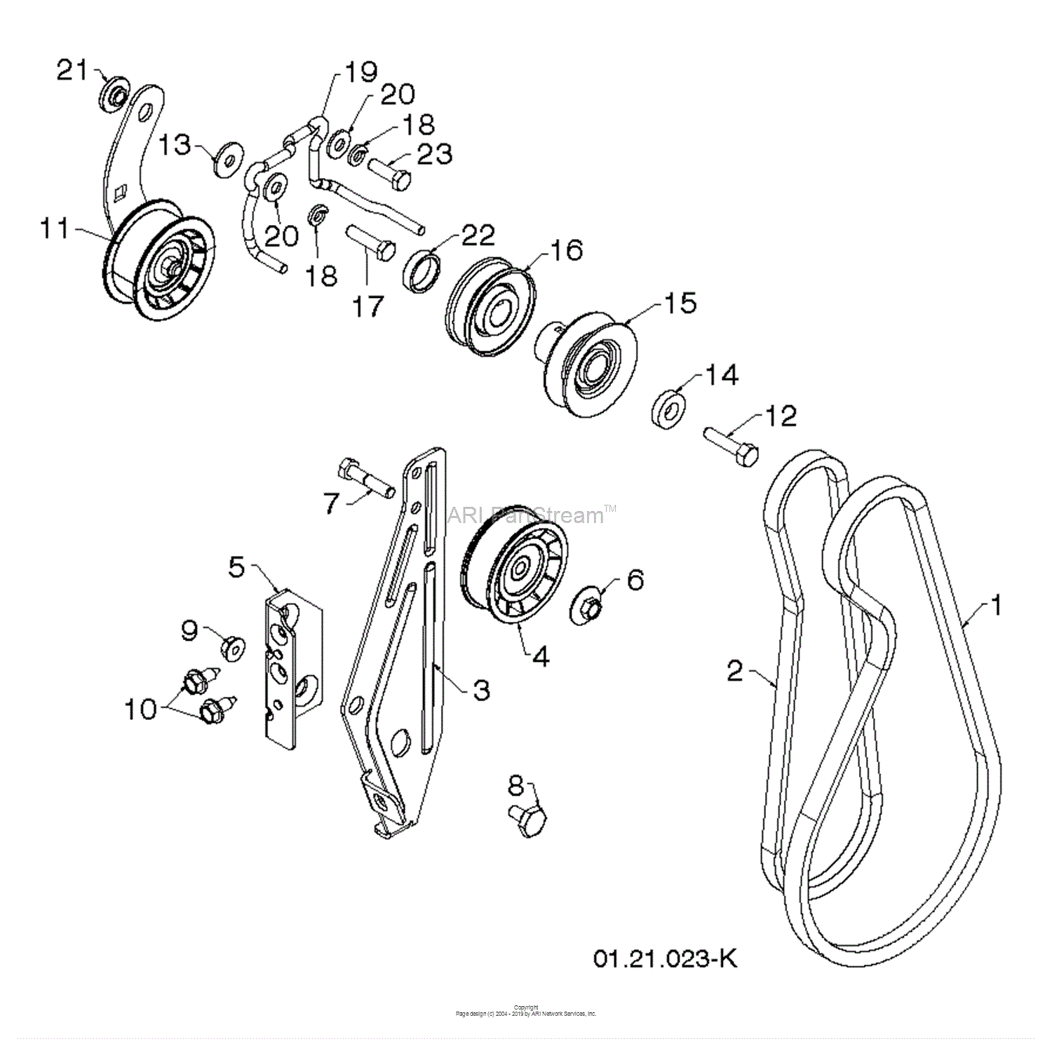 Husqvarna 1650 EXL 96193008703 (201307) Parts Diagram for CHASSIS ENGINE PULLEYS