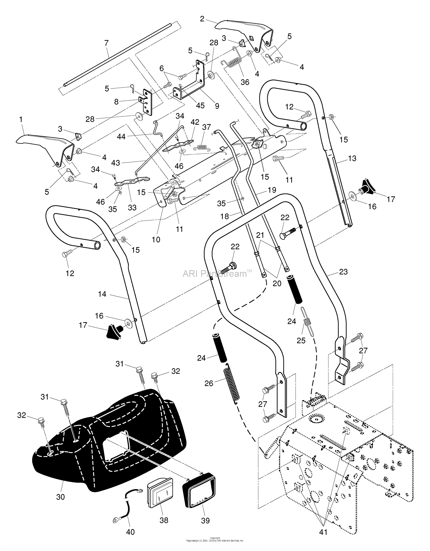 Husqvarna 10530 SBE (96193000400) (2006-05) Parts Diagram for Handles